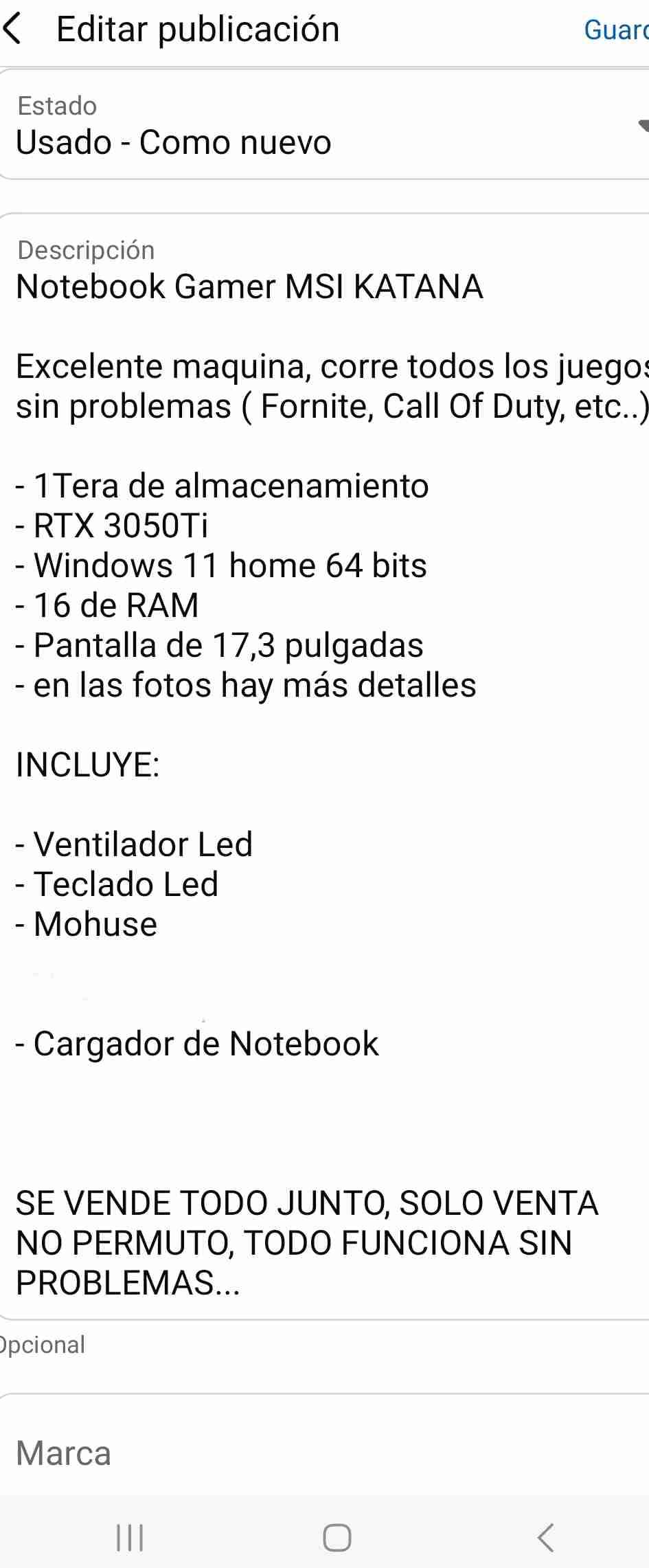 Laptop gamer con teclado RGB - miniatura 3