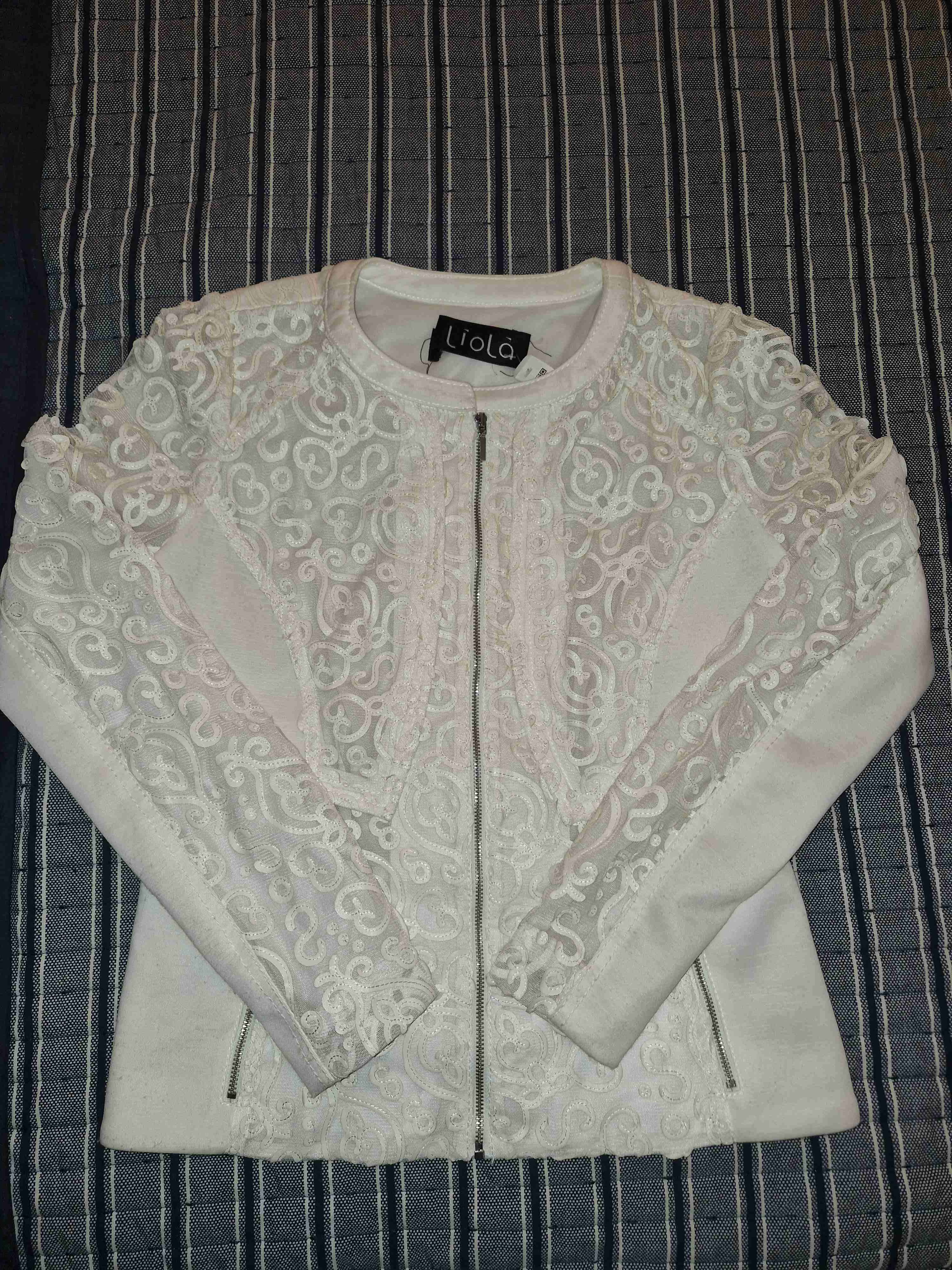 Chaqueta blanca con encaje talla S