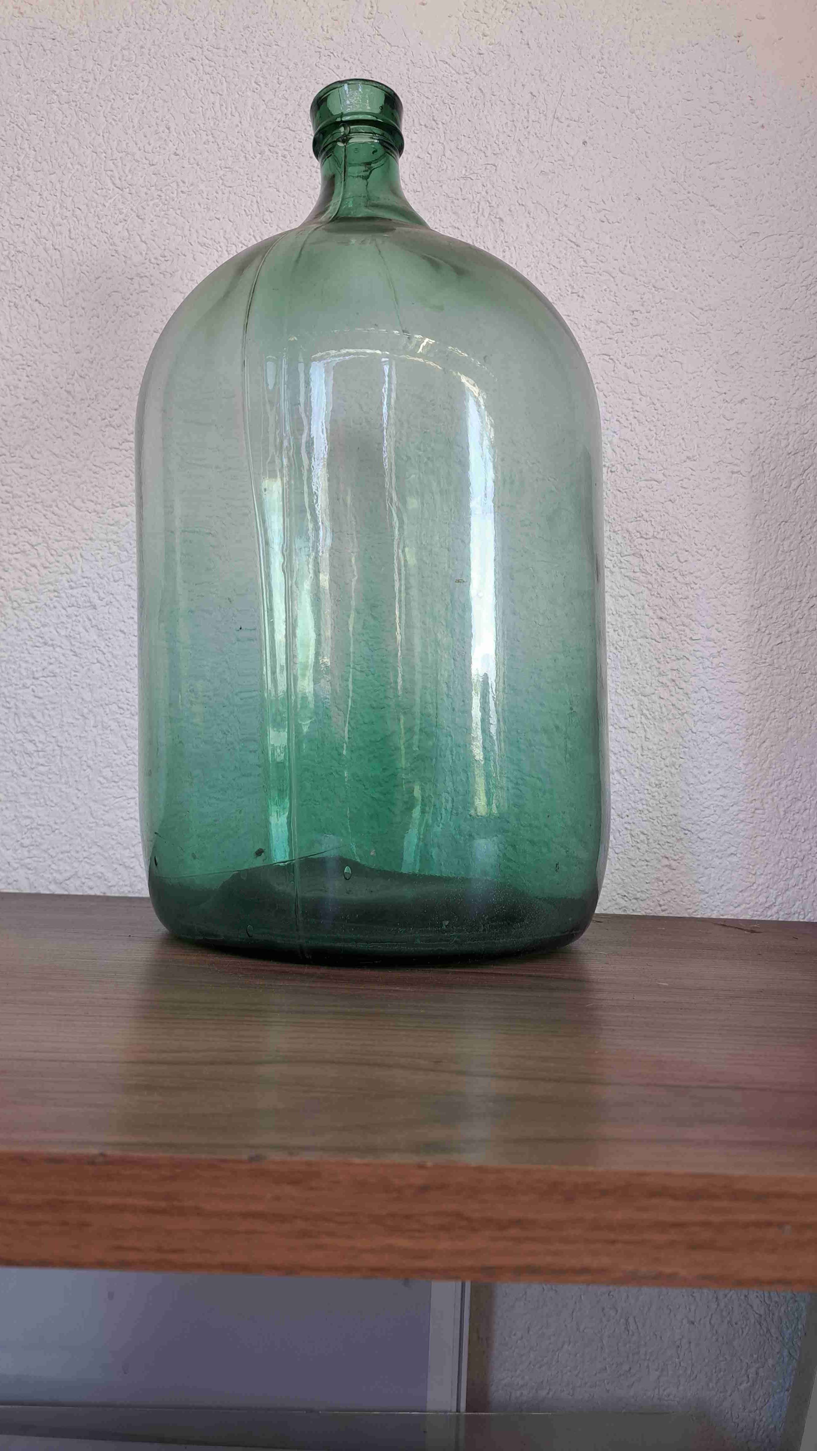 Garrafón de vidrio verde antiguo - miniatura 3