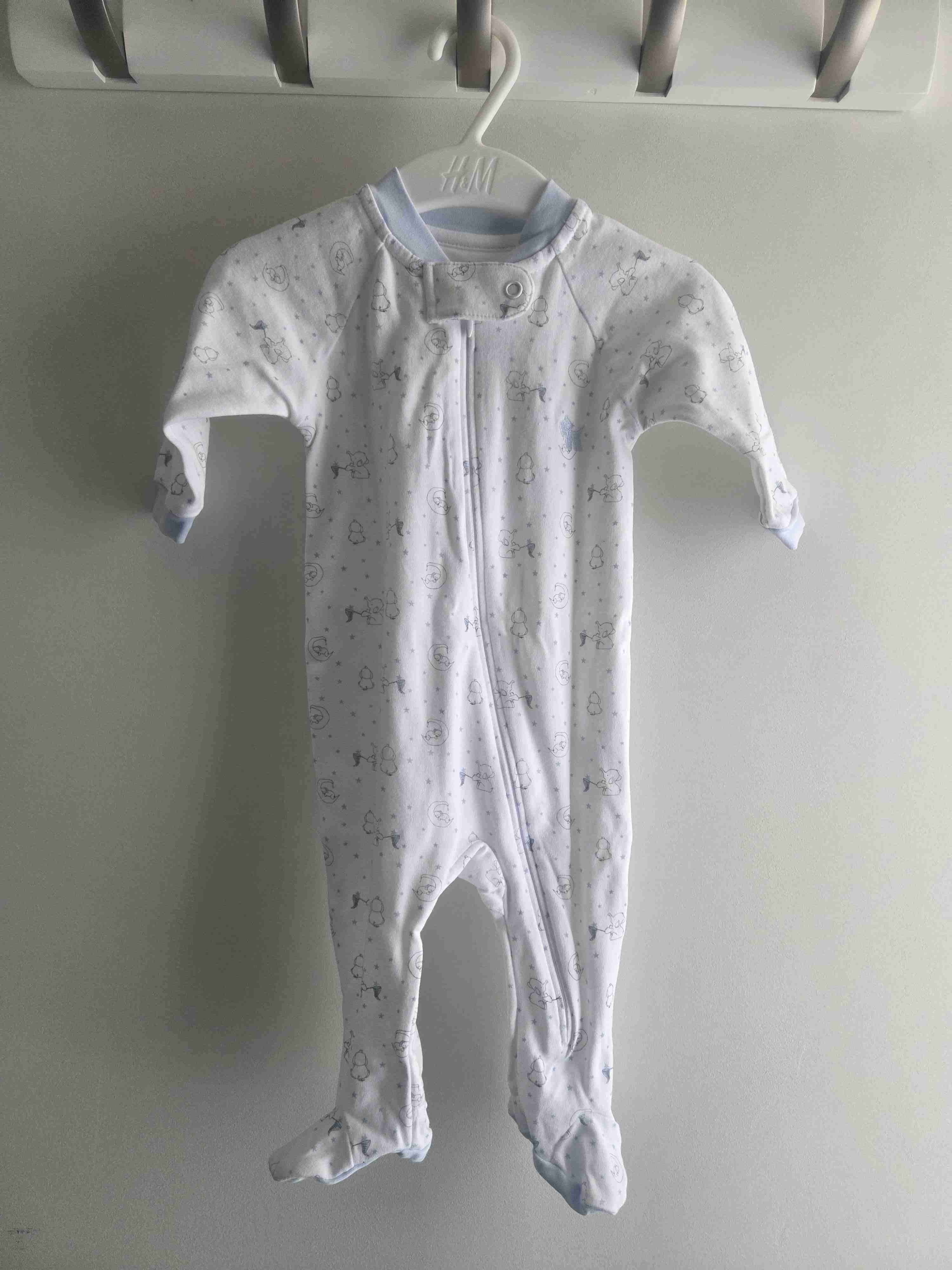 Pijama bebé azul con dibujos - miniatura 4