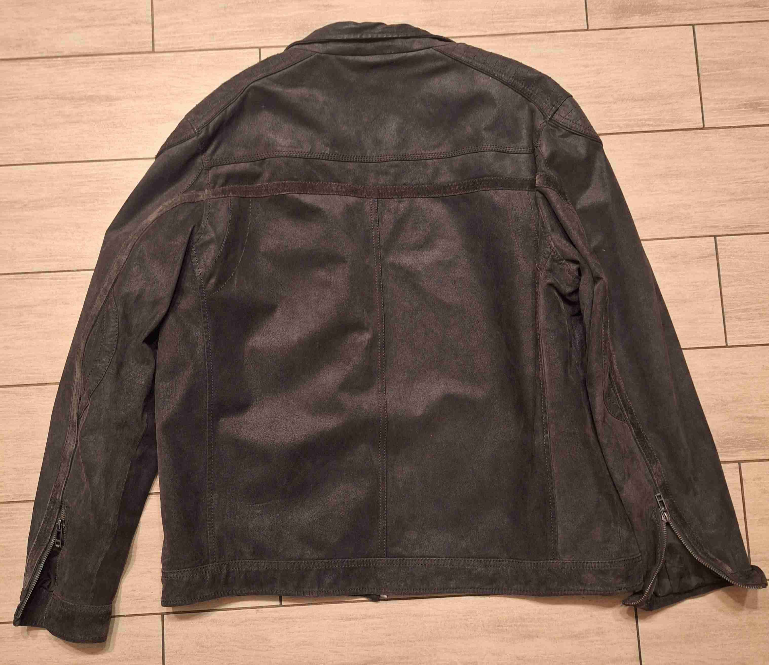 Chaqueta de cuero marrón hombre - miniatura 2