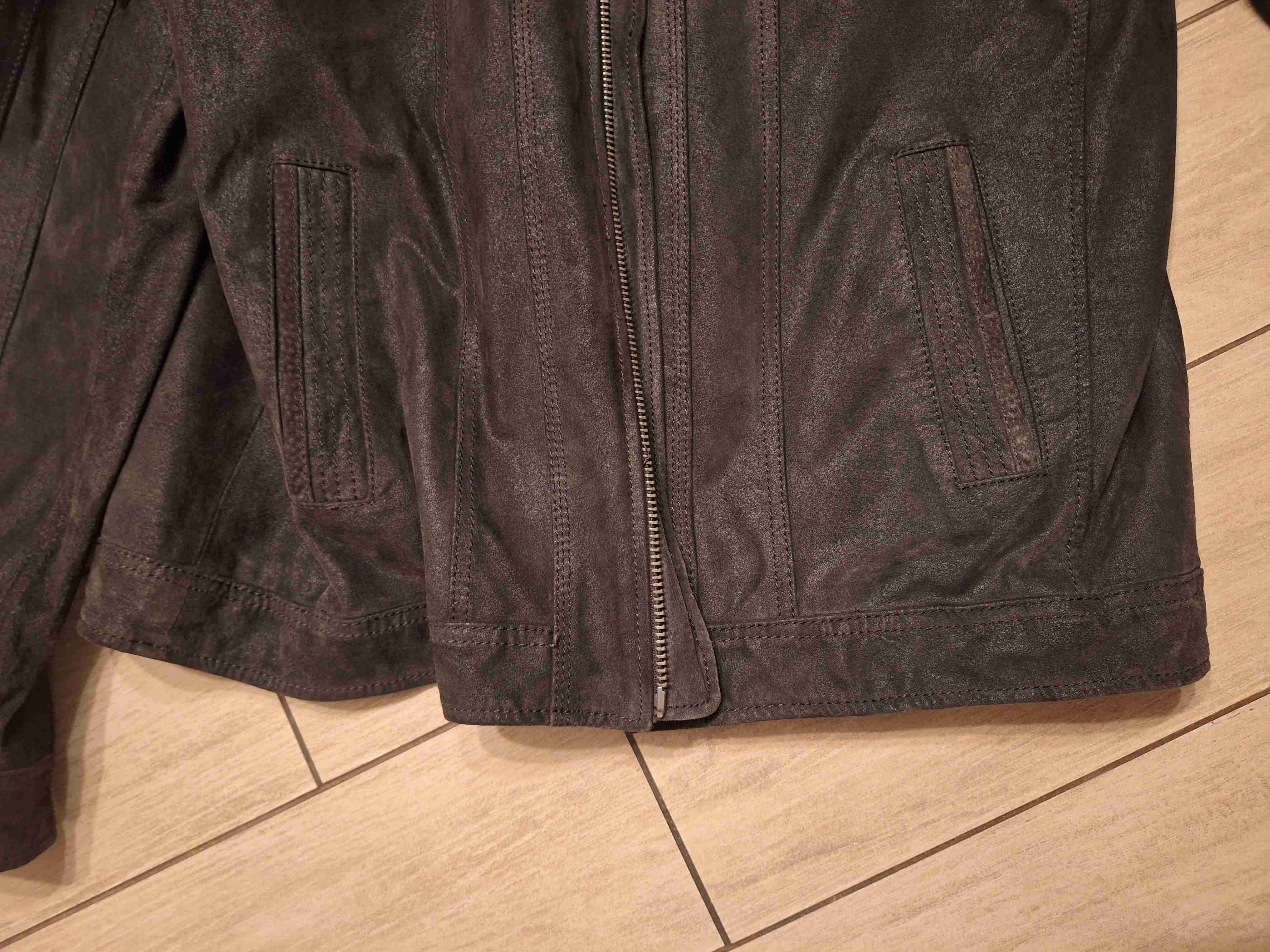 Chaqueta de cuero marrón hombre - miniatura 4