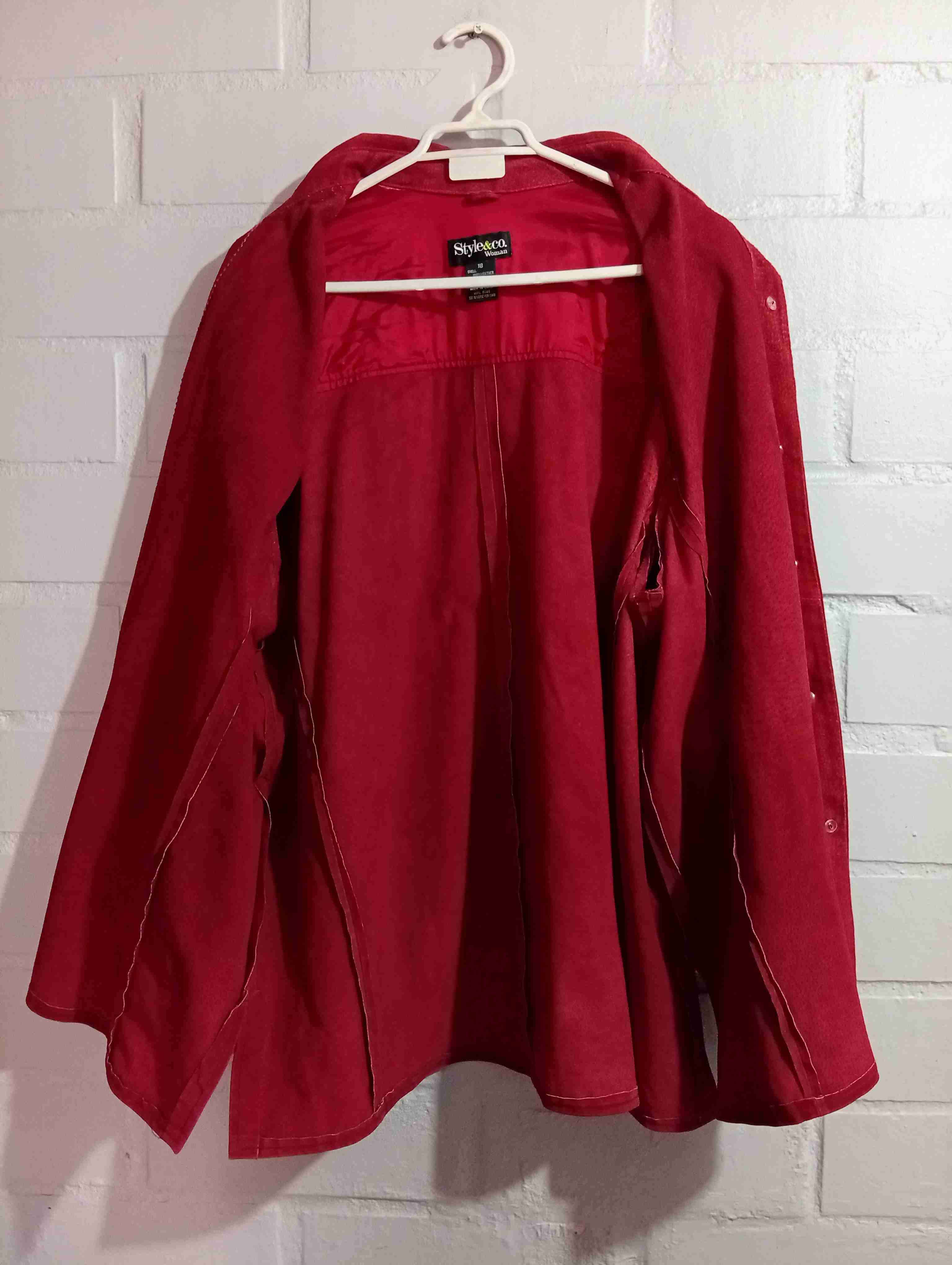 Chaqueta cuero talla XXL 5 mil burdeo - miniatura 5