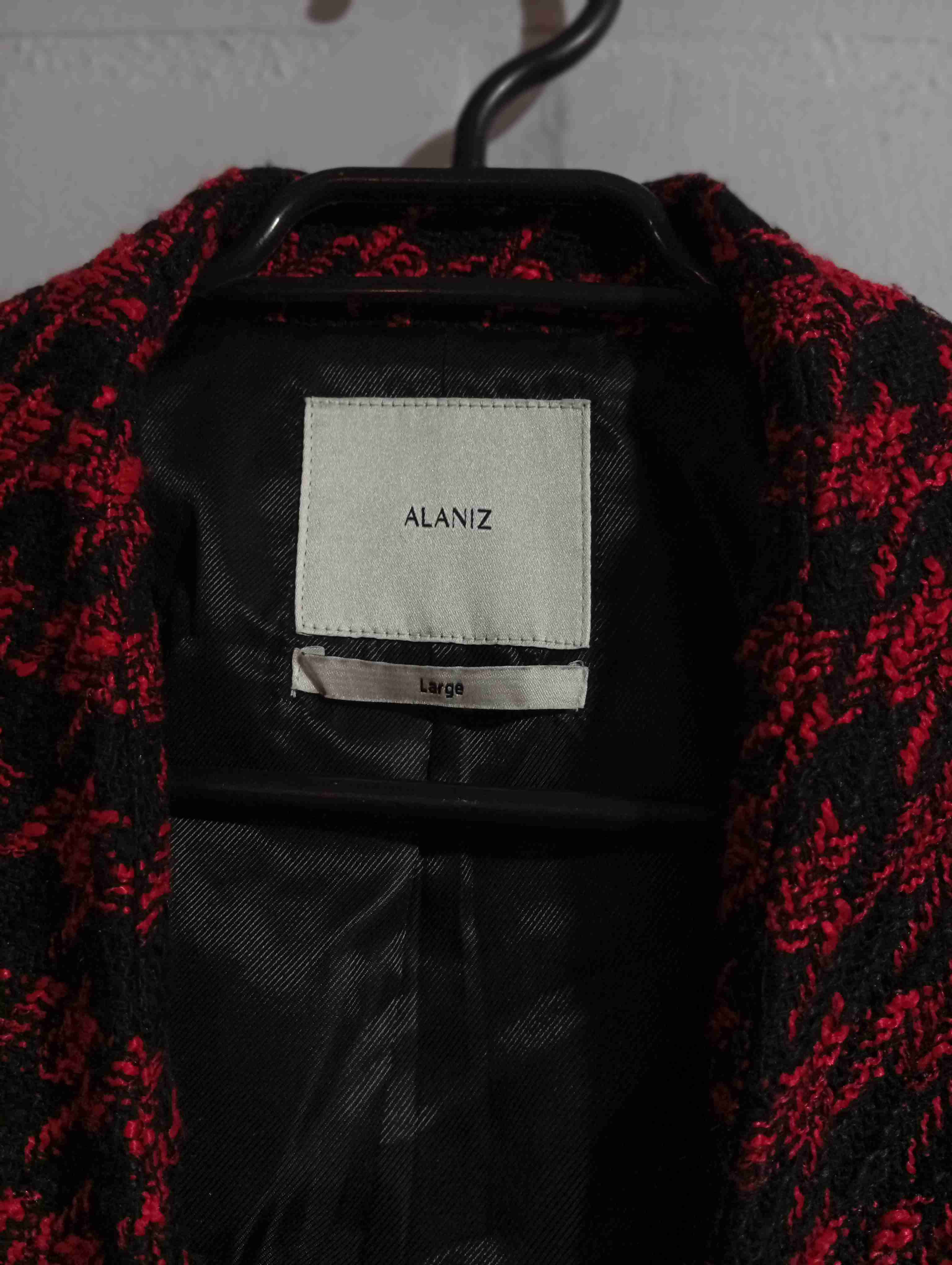 Blazer Alaniz de lana rojo y negro - miniatura 3
