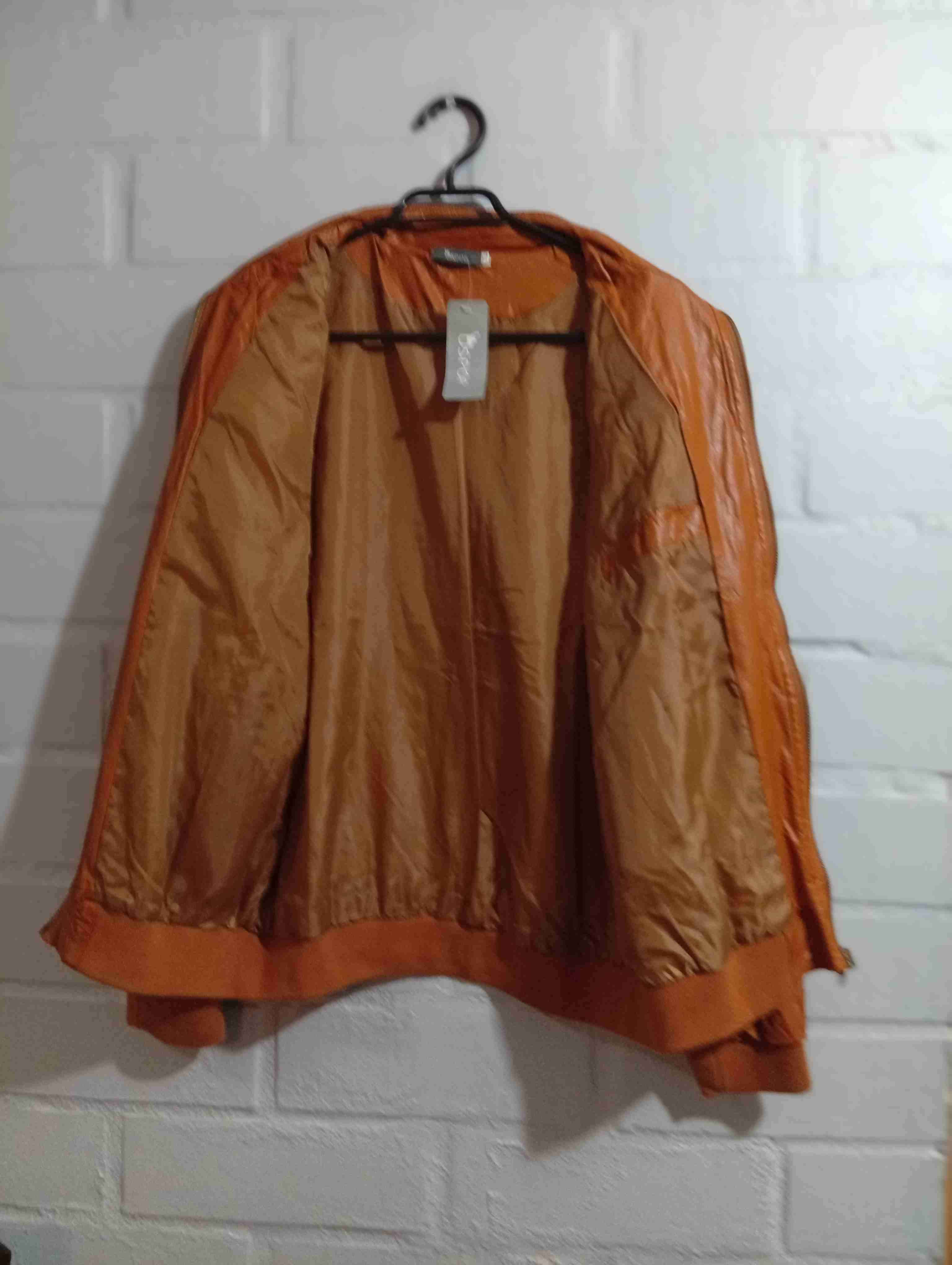 Chaqueta de cuero sintético marrón - miniatura 3