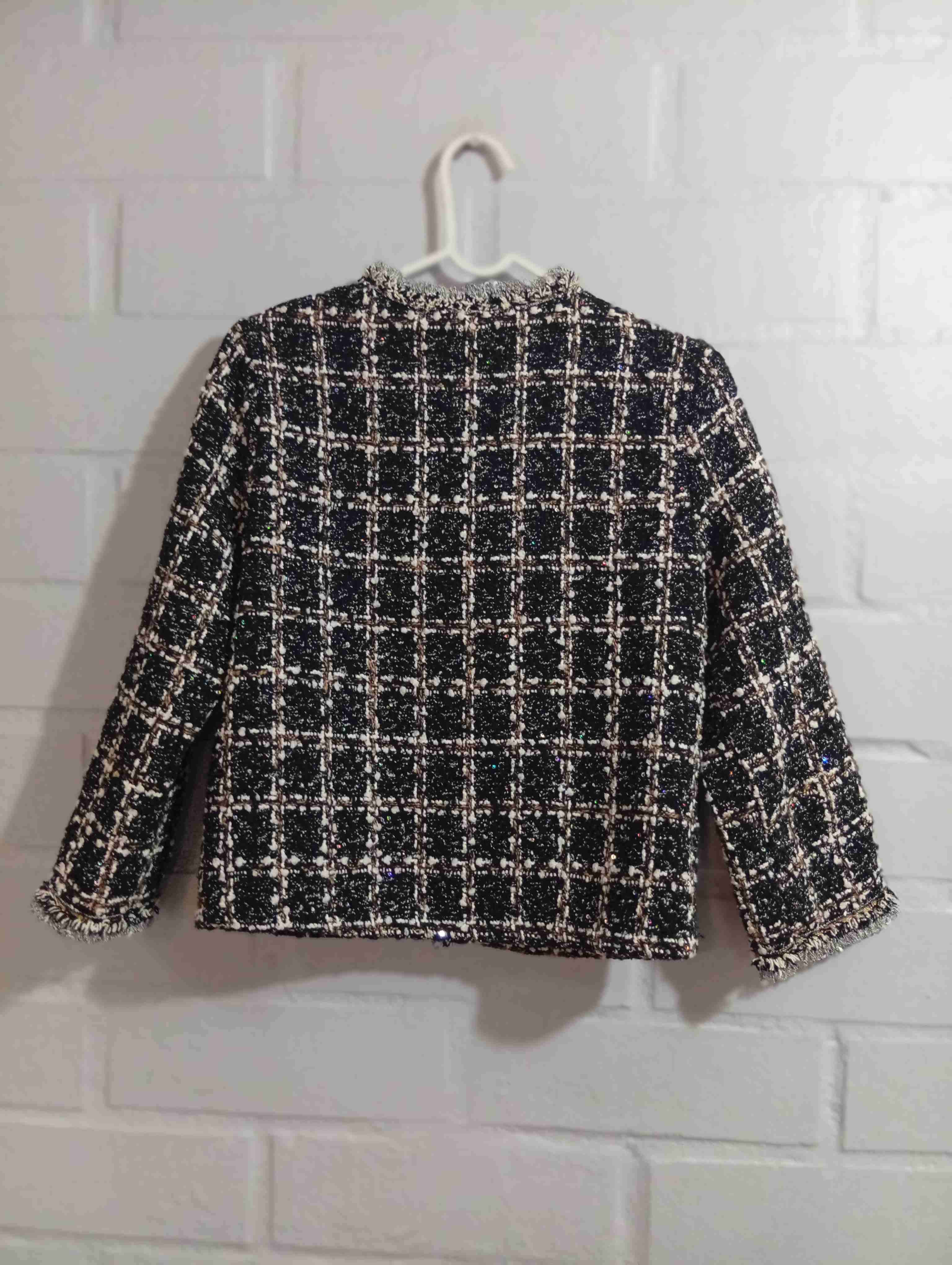 Chaqueta de tweed negra a cuadros - miniatura 2