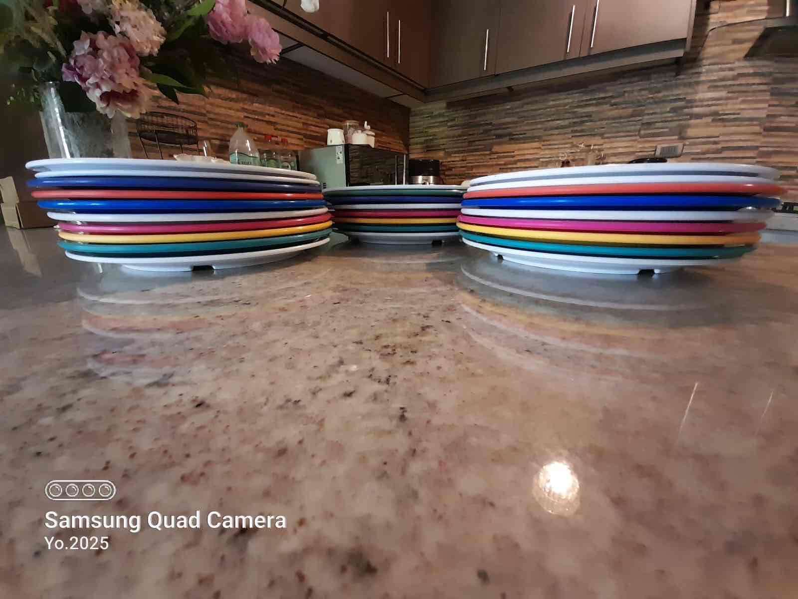 Platos multicolor de melamina