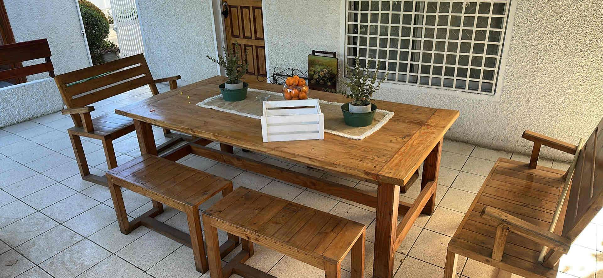 Set de muebles de terraza de madera