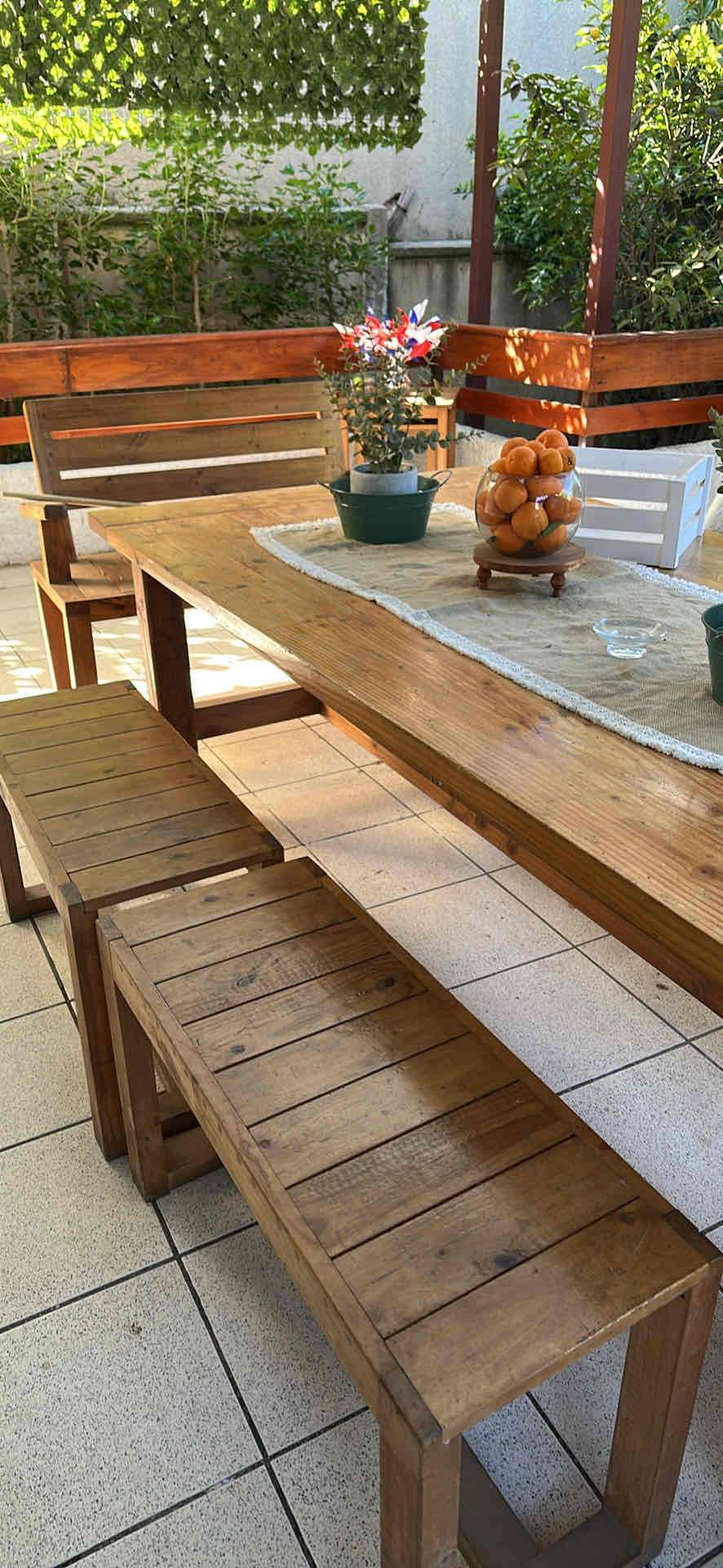 Set de muebles de terraza de madera - miniatura 2