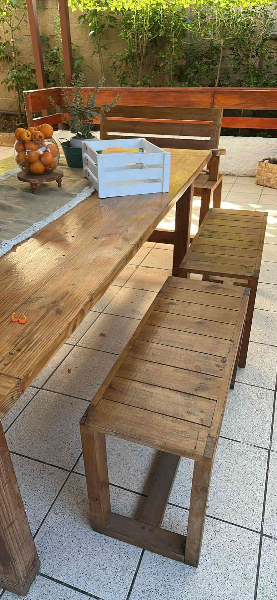 Set de muebles de terraza de madera - miniatura 3