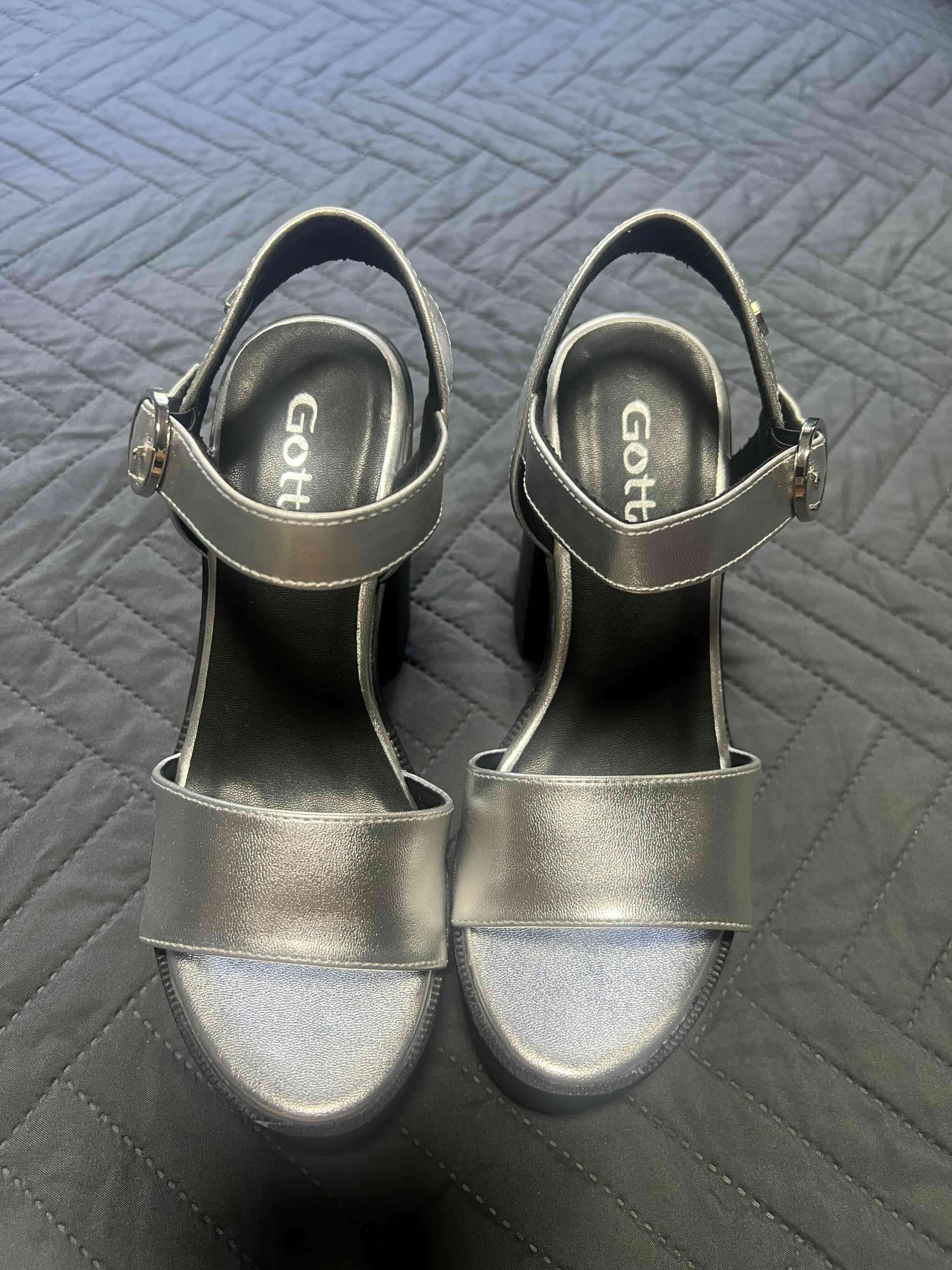 Sandalias de tacón plateadas Gotta 37 - miniatura 2
