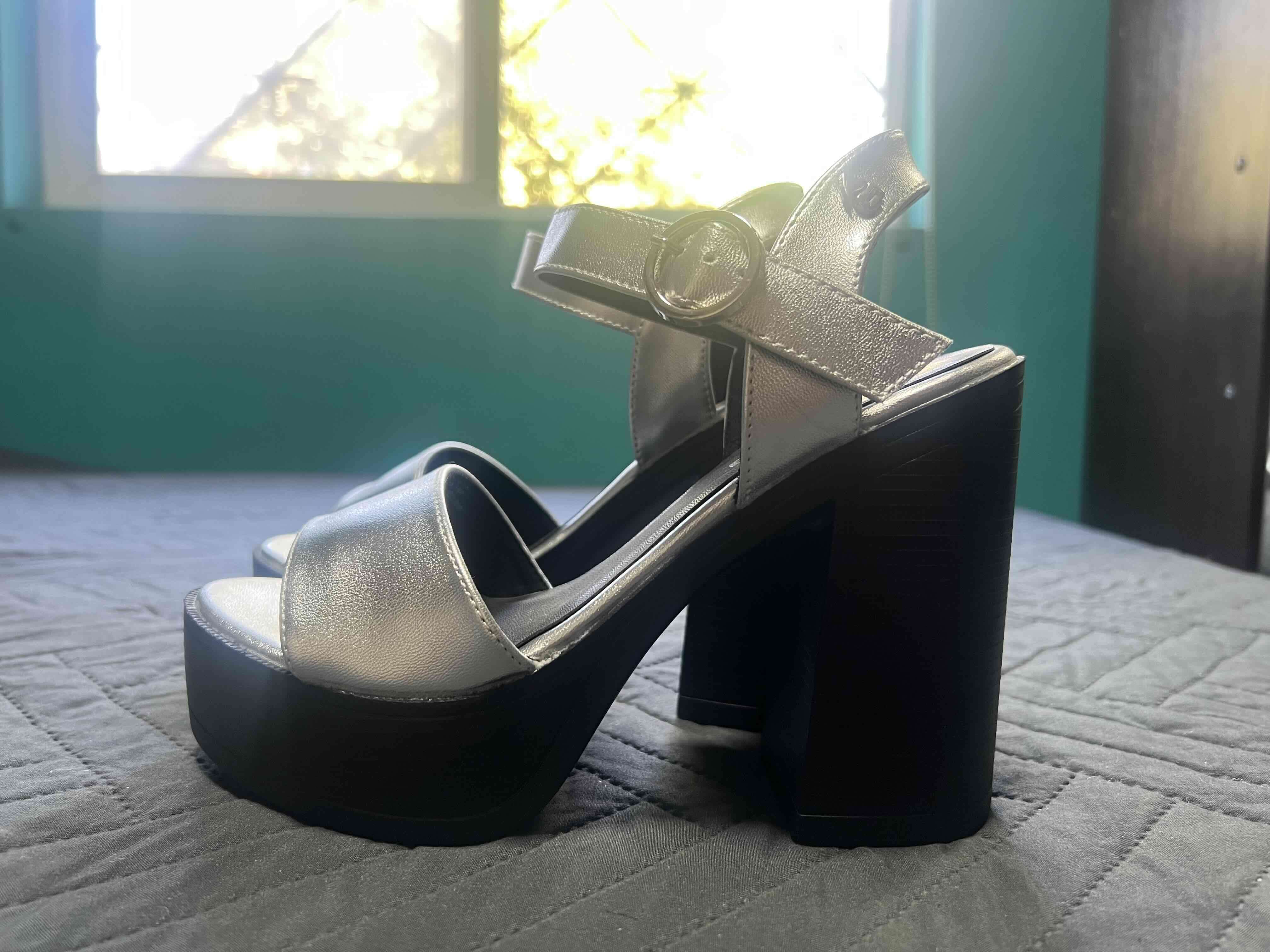 Sandalias de tacón plateadas Gotta 37 - miniatura 3