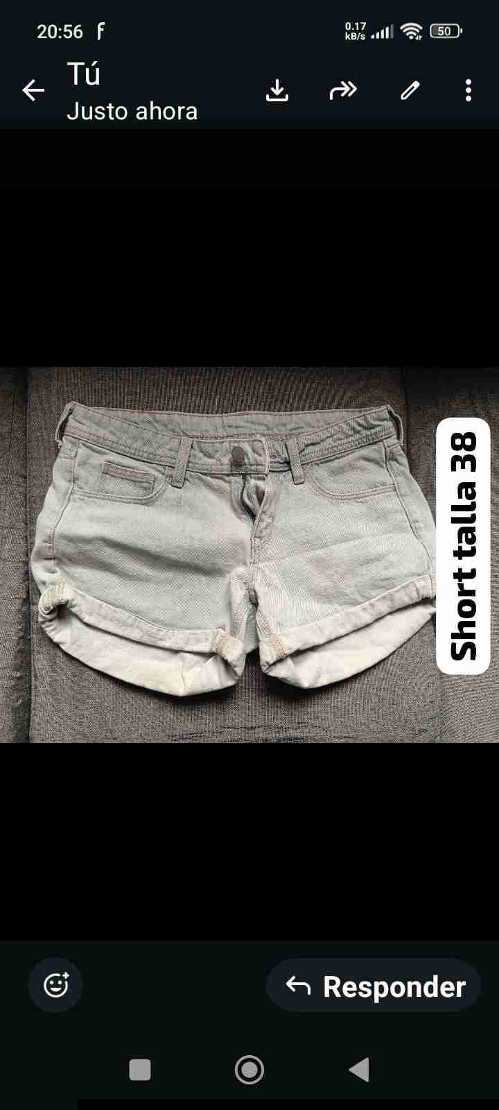 Shorts de mezclilla talla 38