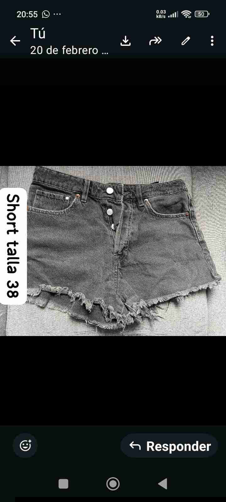 Shorts de mezclilla talla 38 - miniatura 3