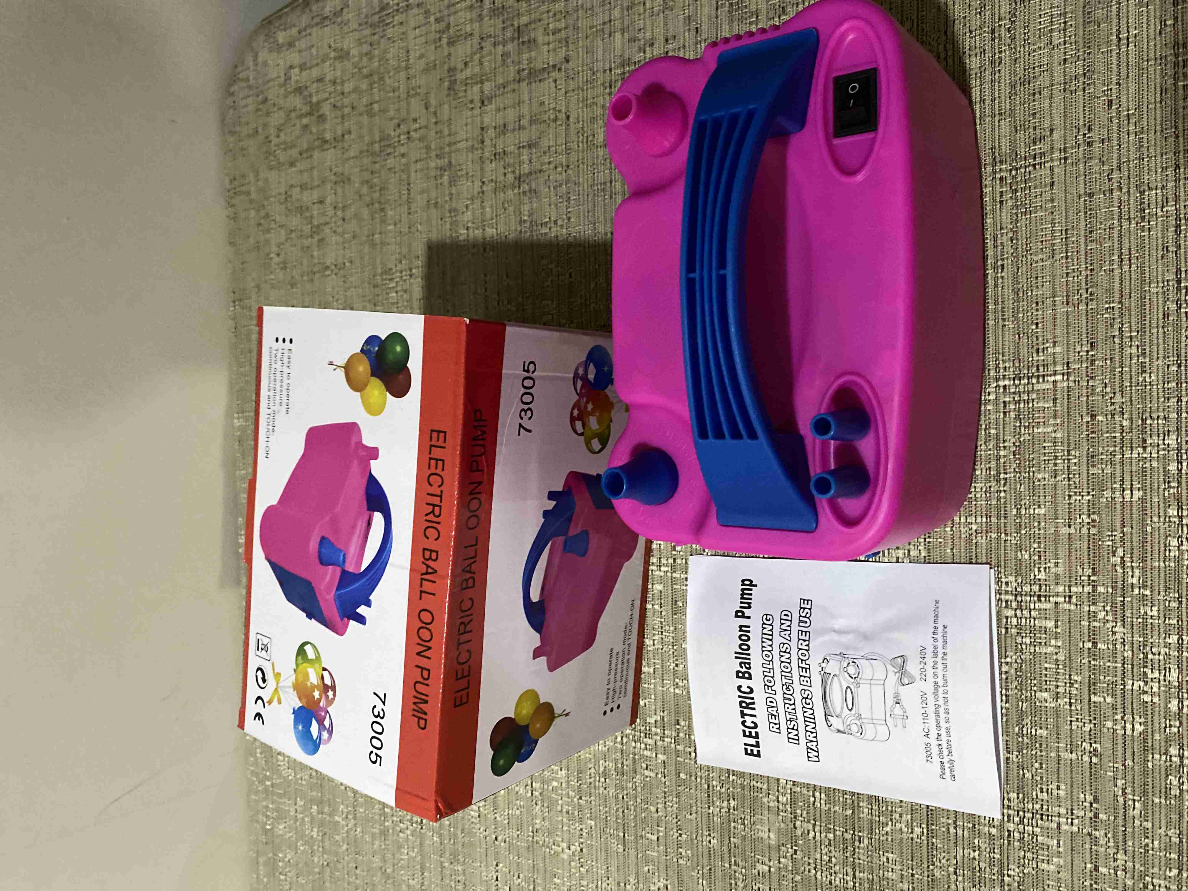 Bomba eléctrica para globos rosa - miniatura 2