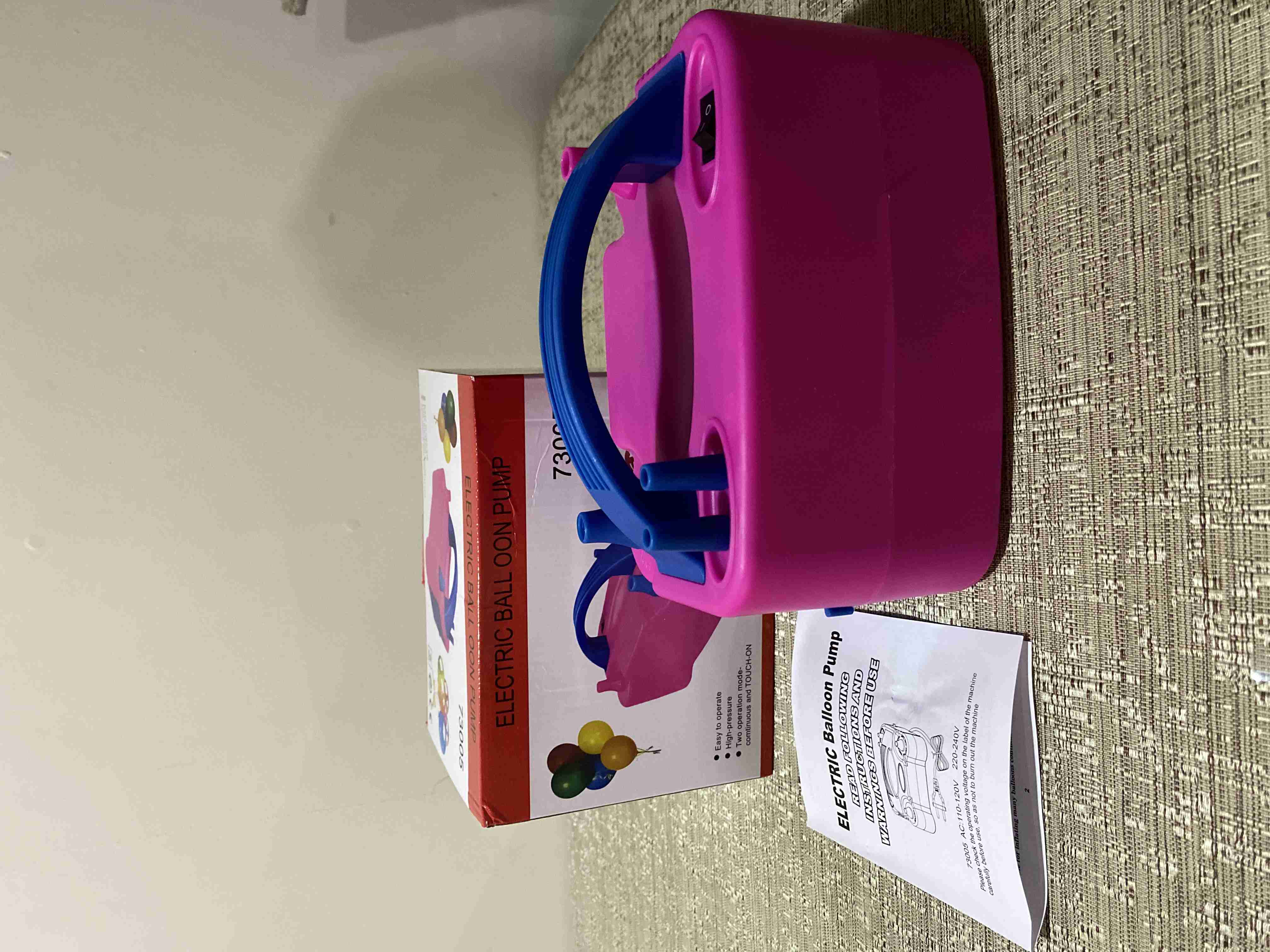 Bomba eléctrica para globos rosa - miniatura 3