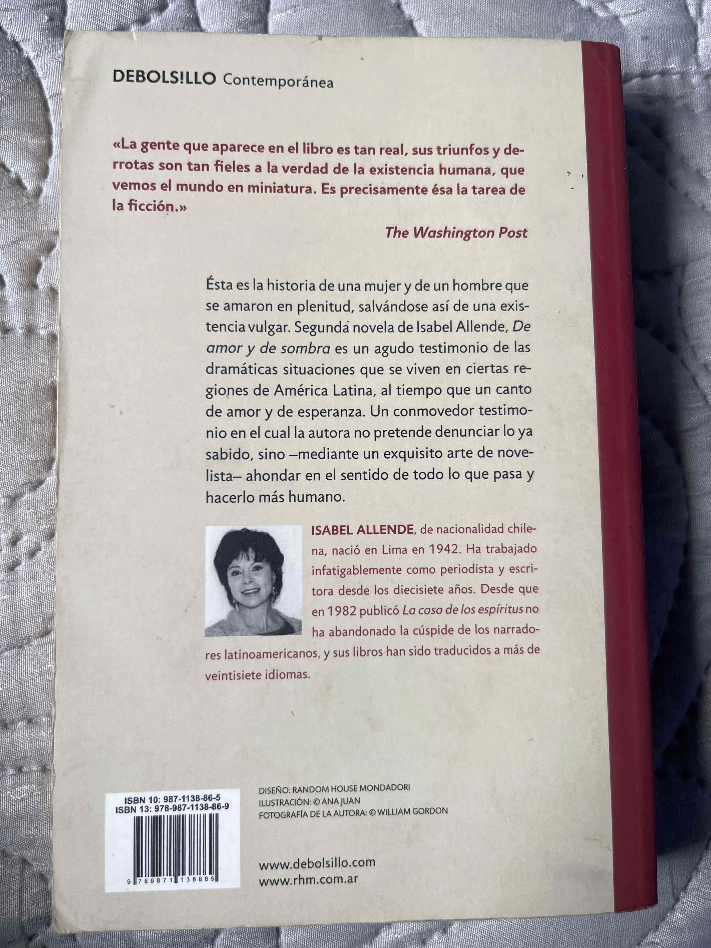 Libro 'De amor y de sombra' Isabel Allende - miniatura 2