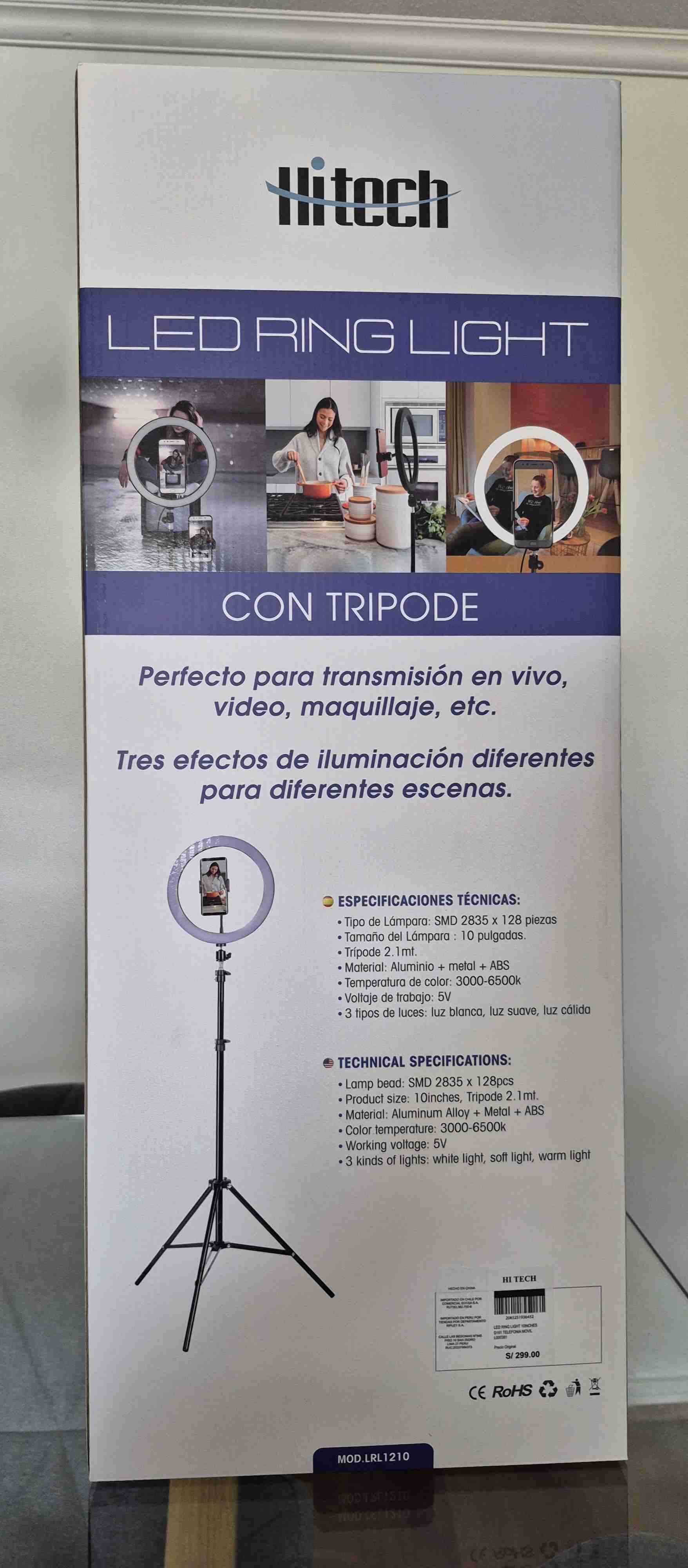 Aro de luz LED con trípode - miniatura 2