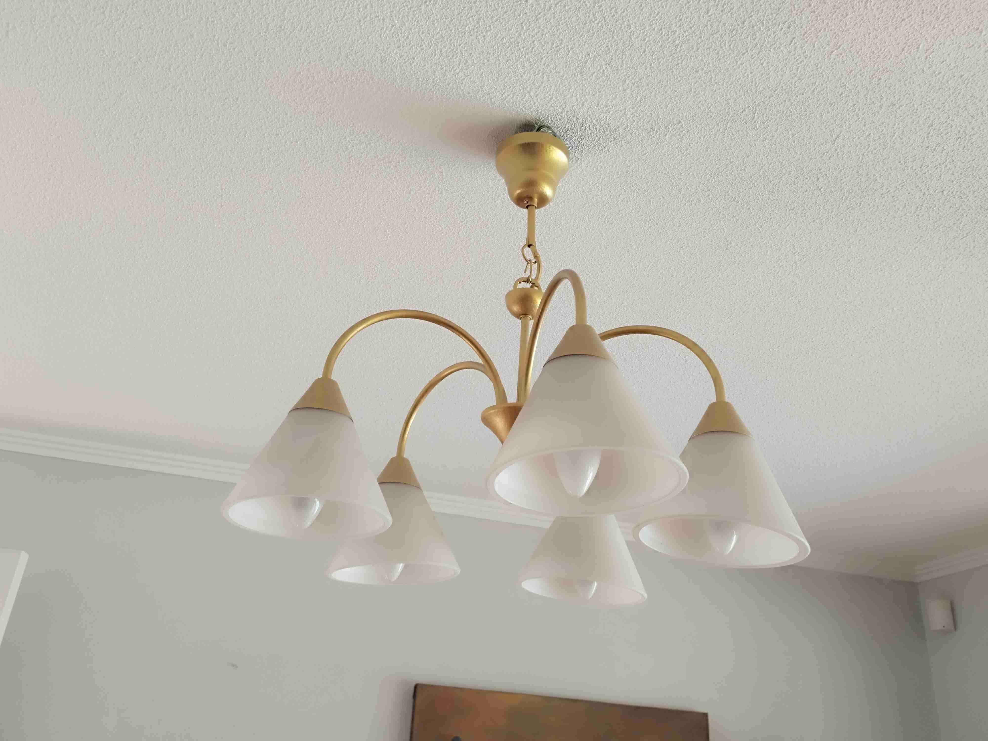 Lámpara de techo dorada con 5 luces - miniatura 2