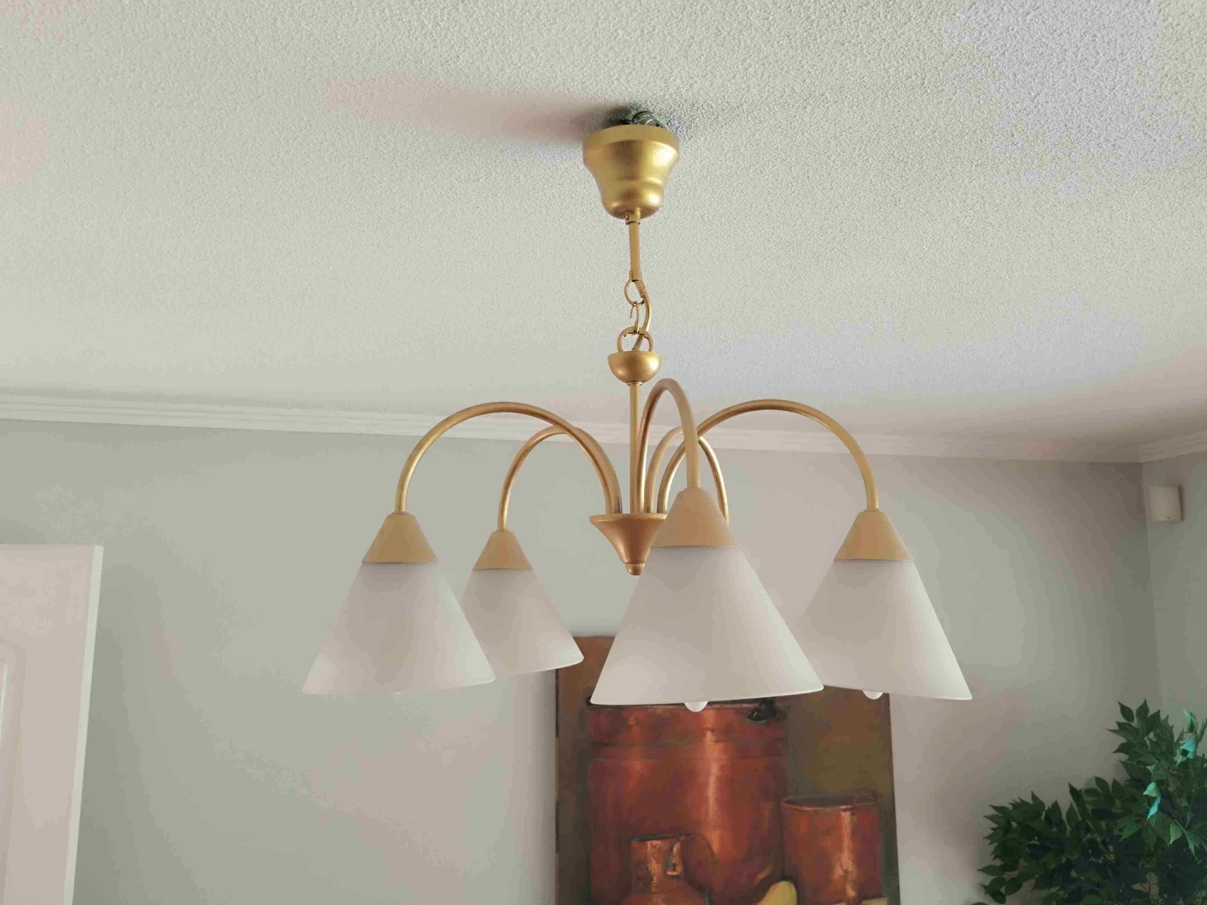 Lámpara de techo dorada con 5 luces - miniatura 3