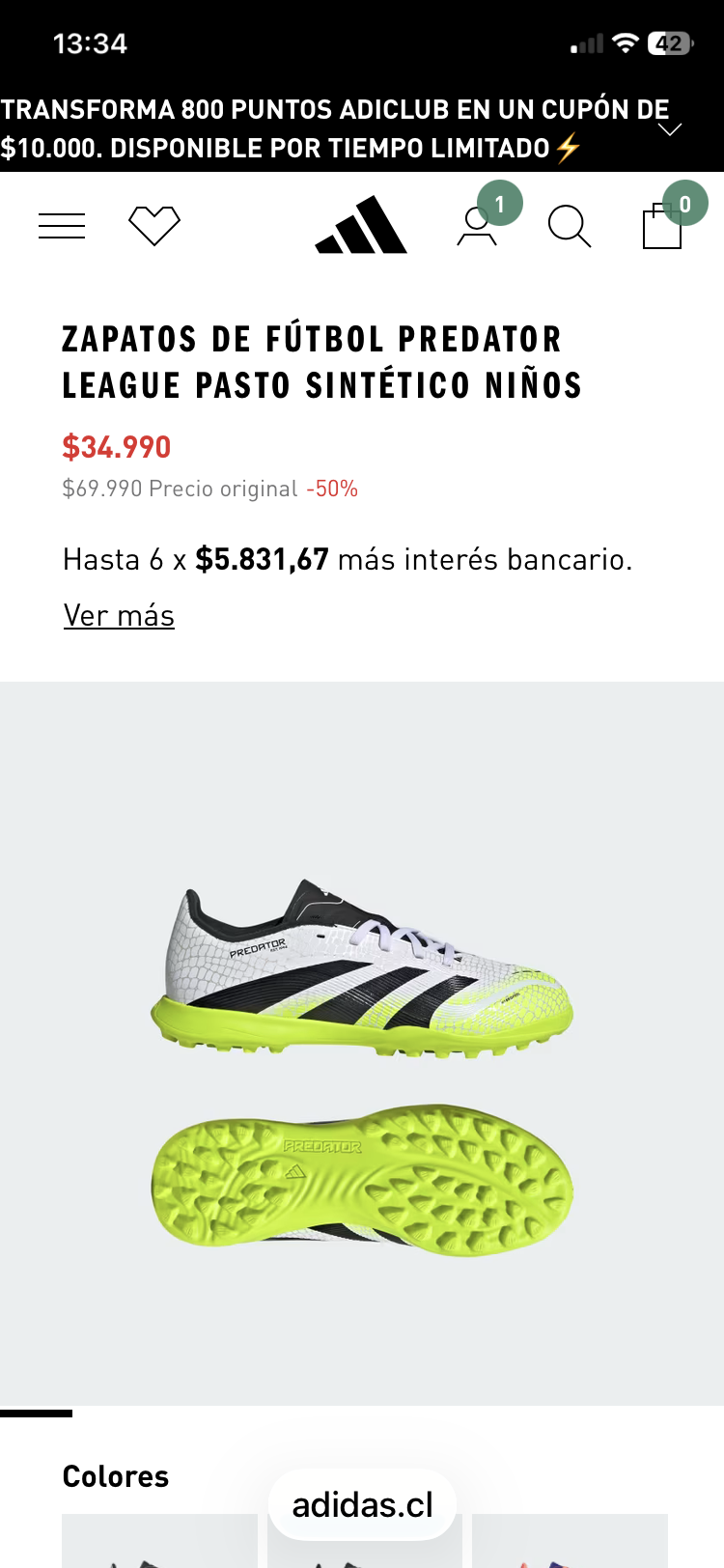 Zapatos Fútbol Niño nunero 32 (19cm) - miniatura 5