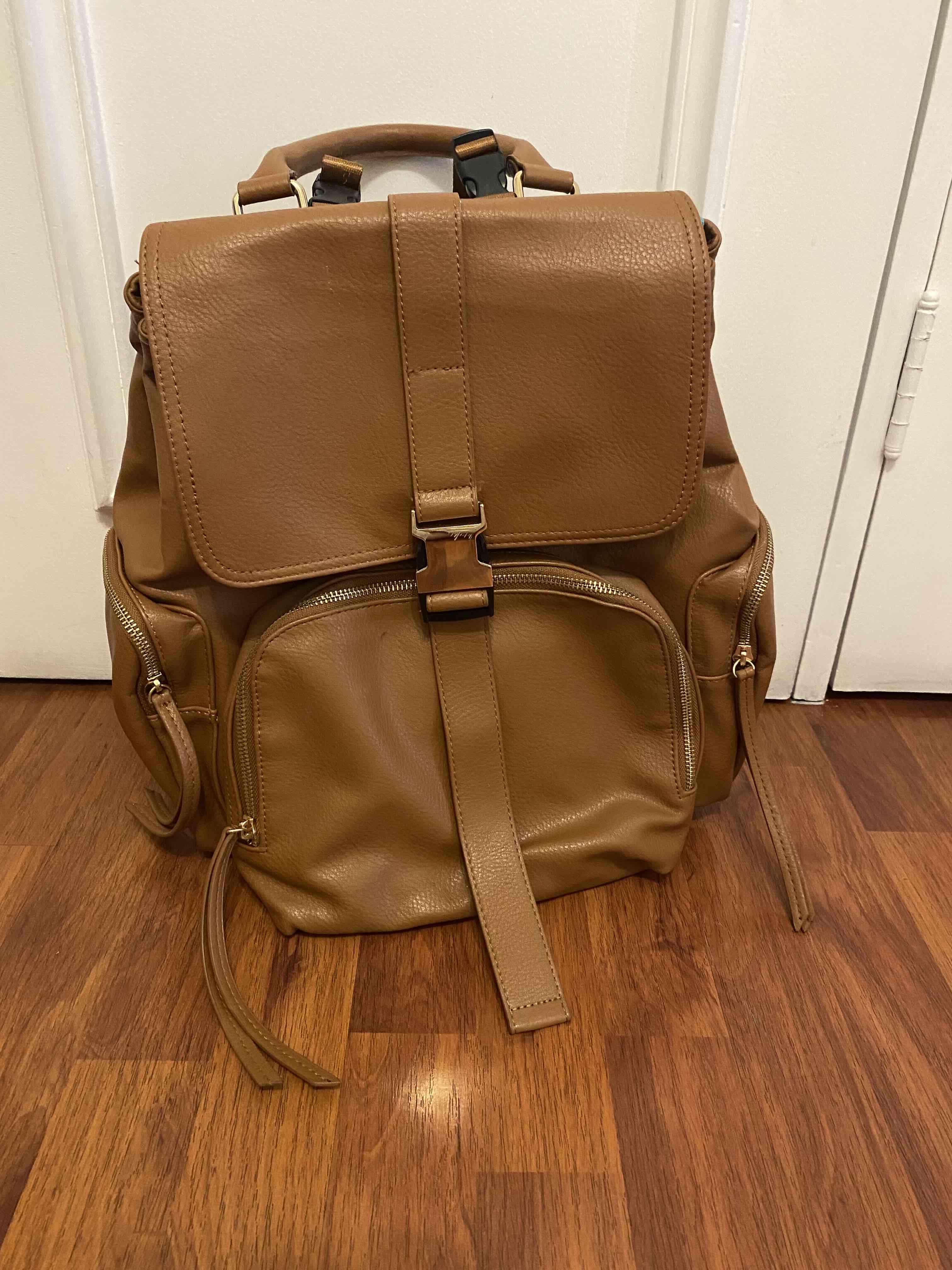 Mochila para pañales Mominside – Cuero vegano (gra - miniatura 4