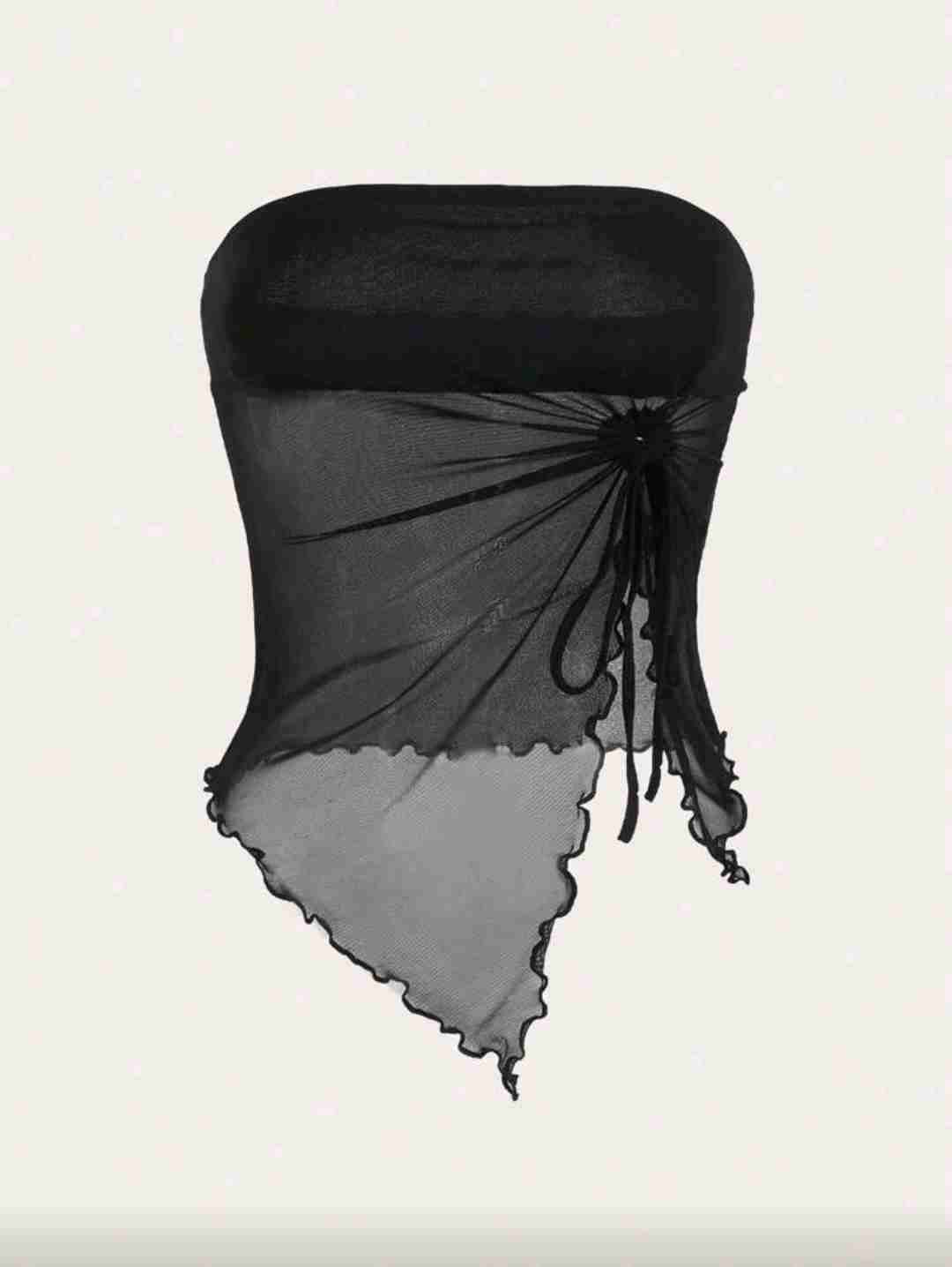 Top negro transparente