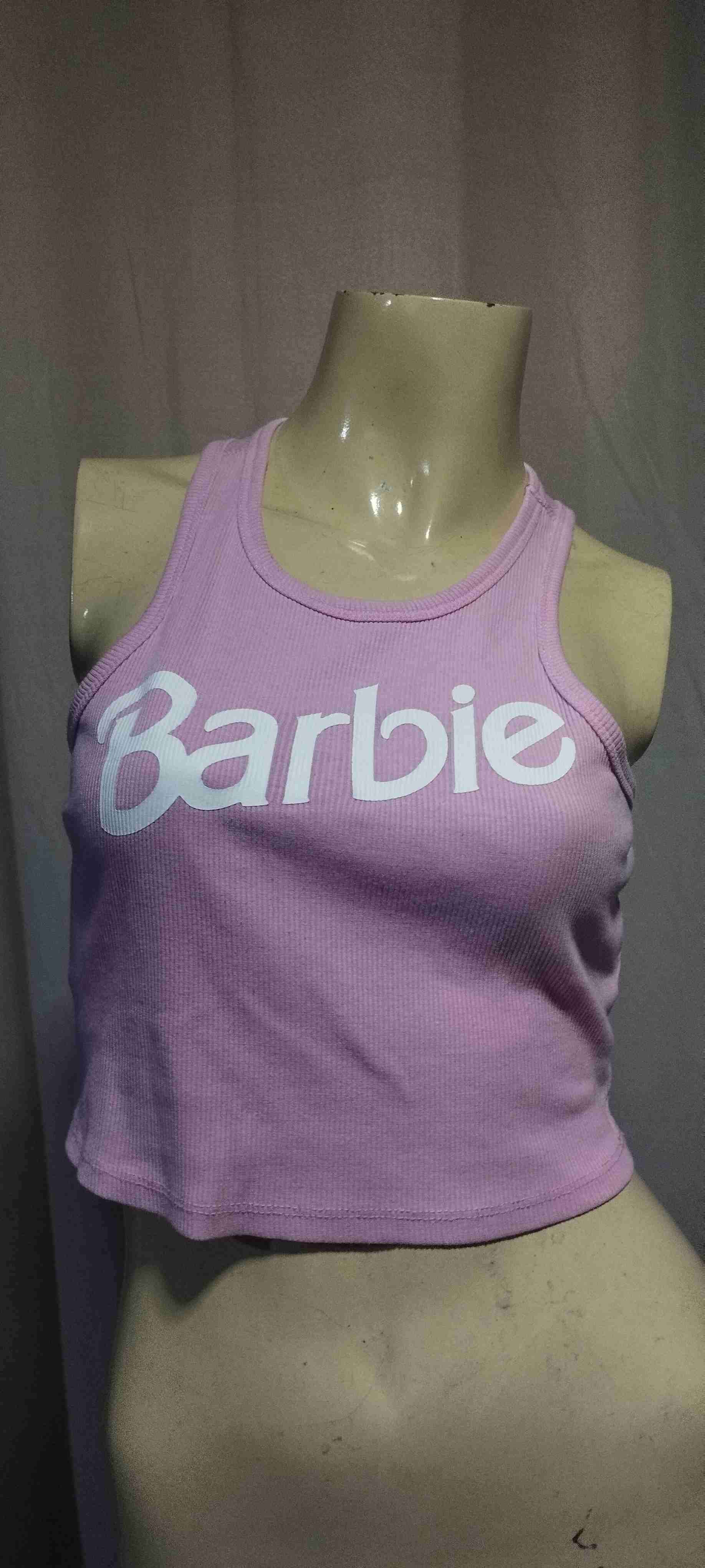 Cropped Barbie lila sin mangas
