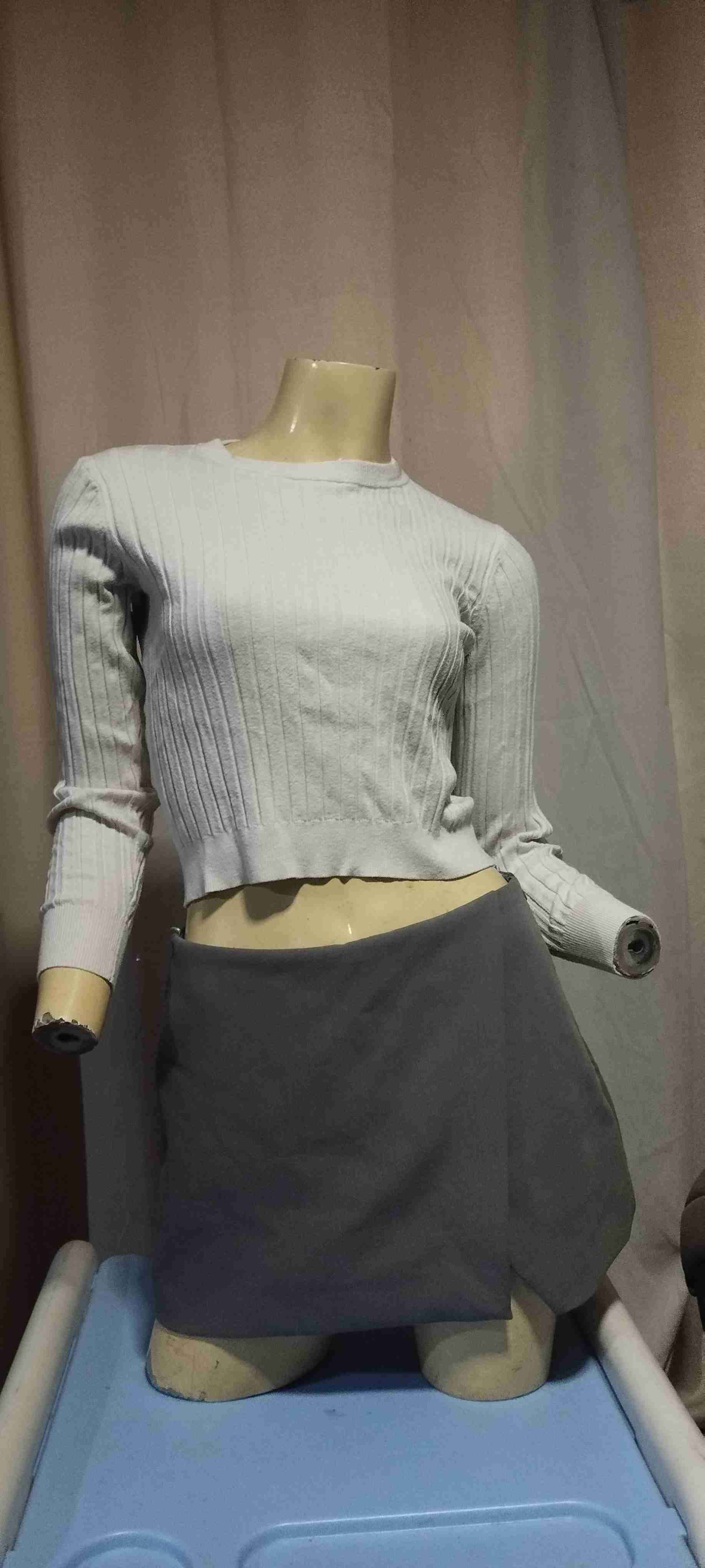 Polerón tejido blanco mujer