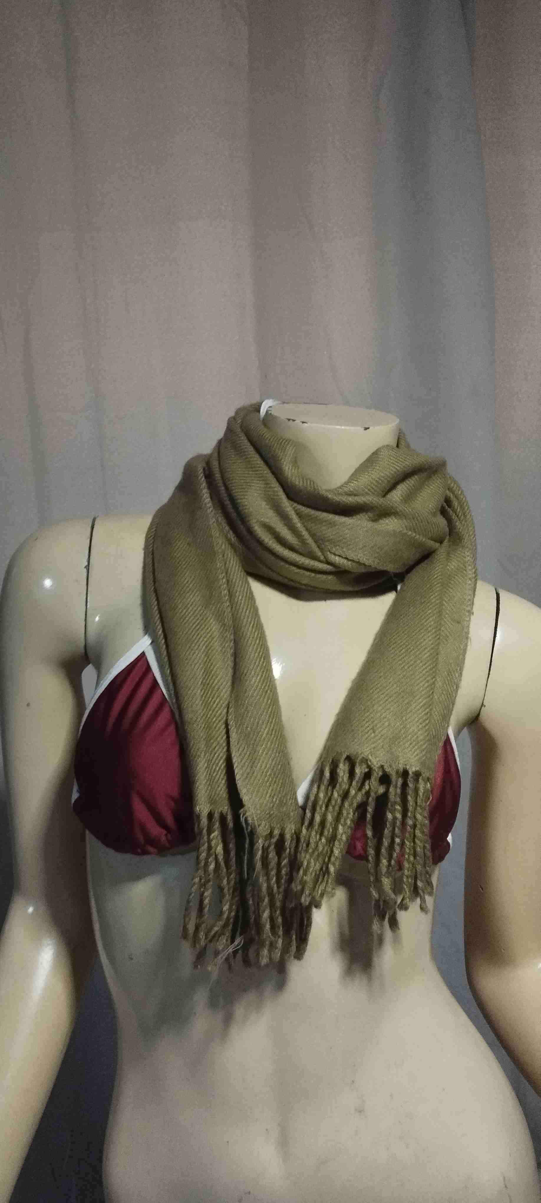 Bufanda de lana color beige - miniatura 2