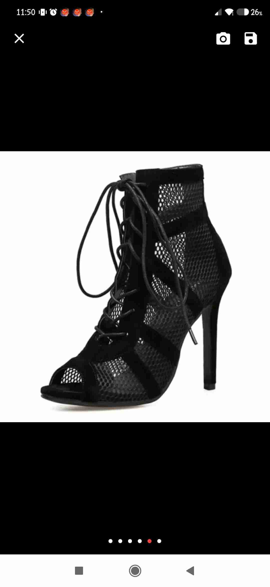 Botines taco alto negros calados