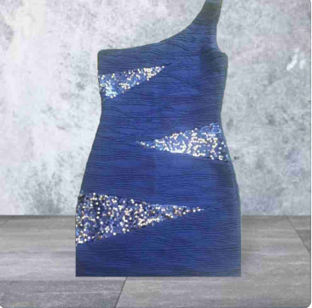 Vestido azul con lentejuelas