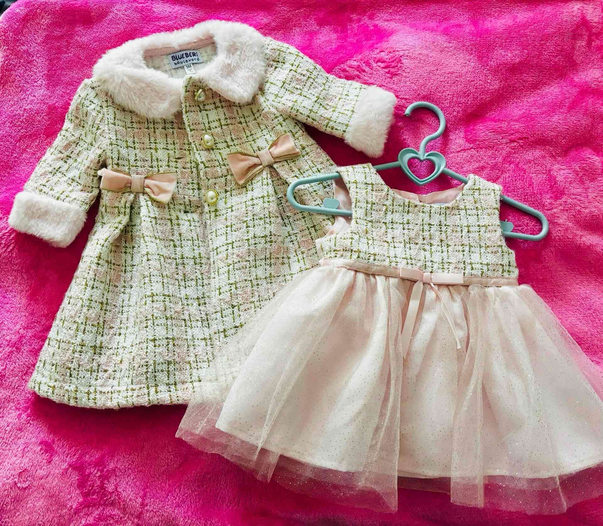 Conjunto vestido y abrigo bebé