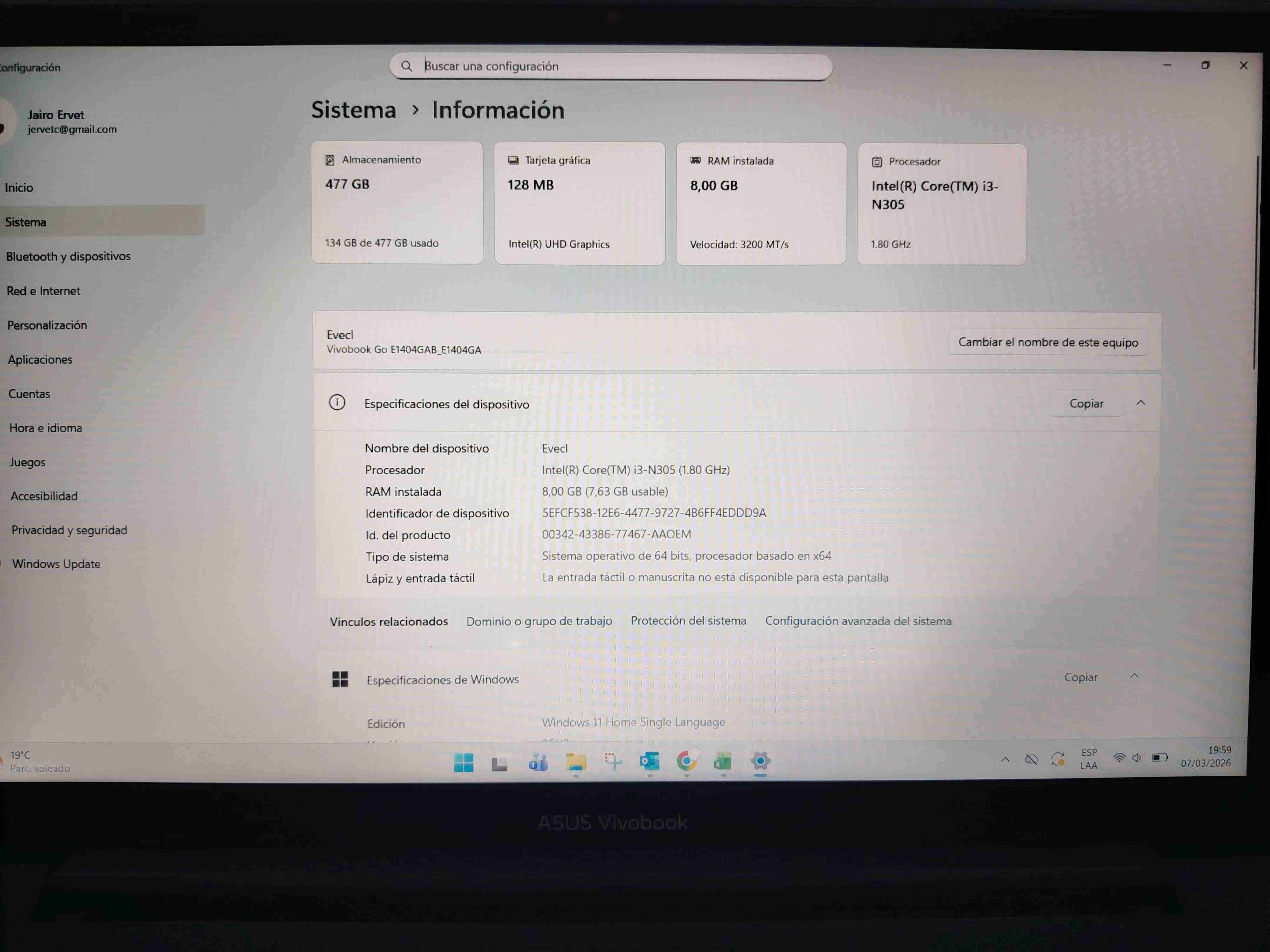 Notebook ASUS VivoBook 14 pulgadas - miniatura 4