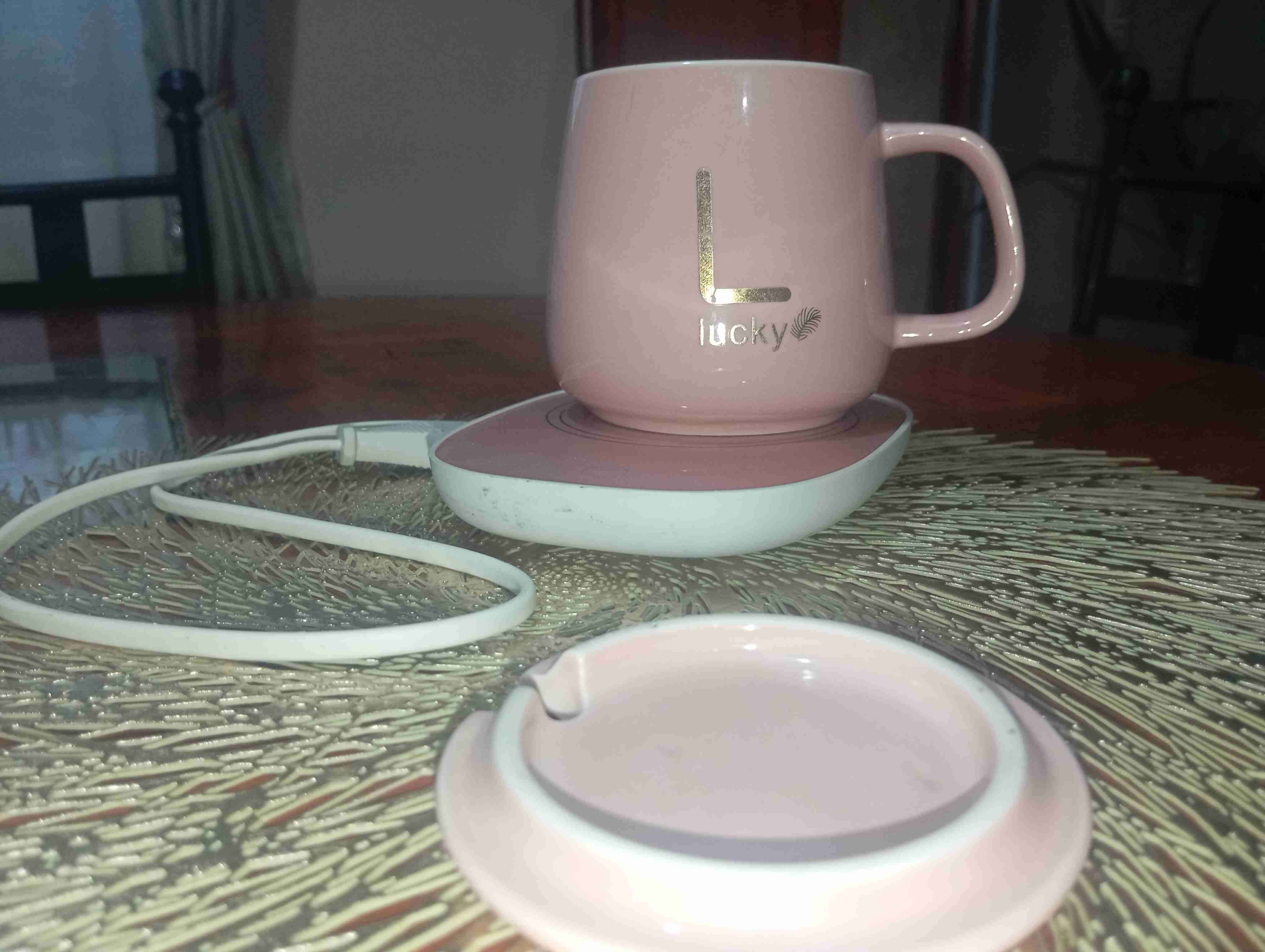 Taza rosada con calentador - miniatura 2