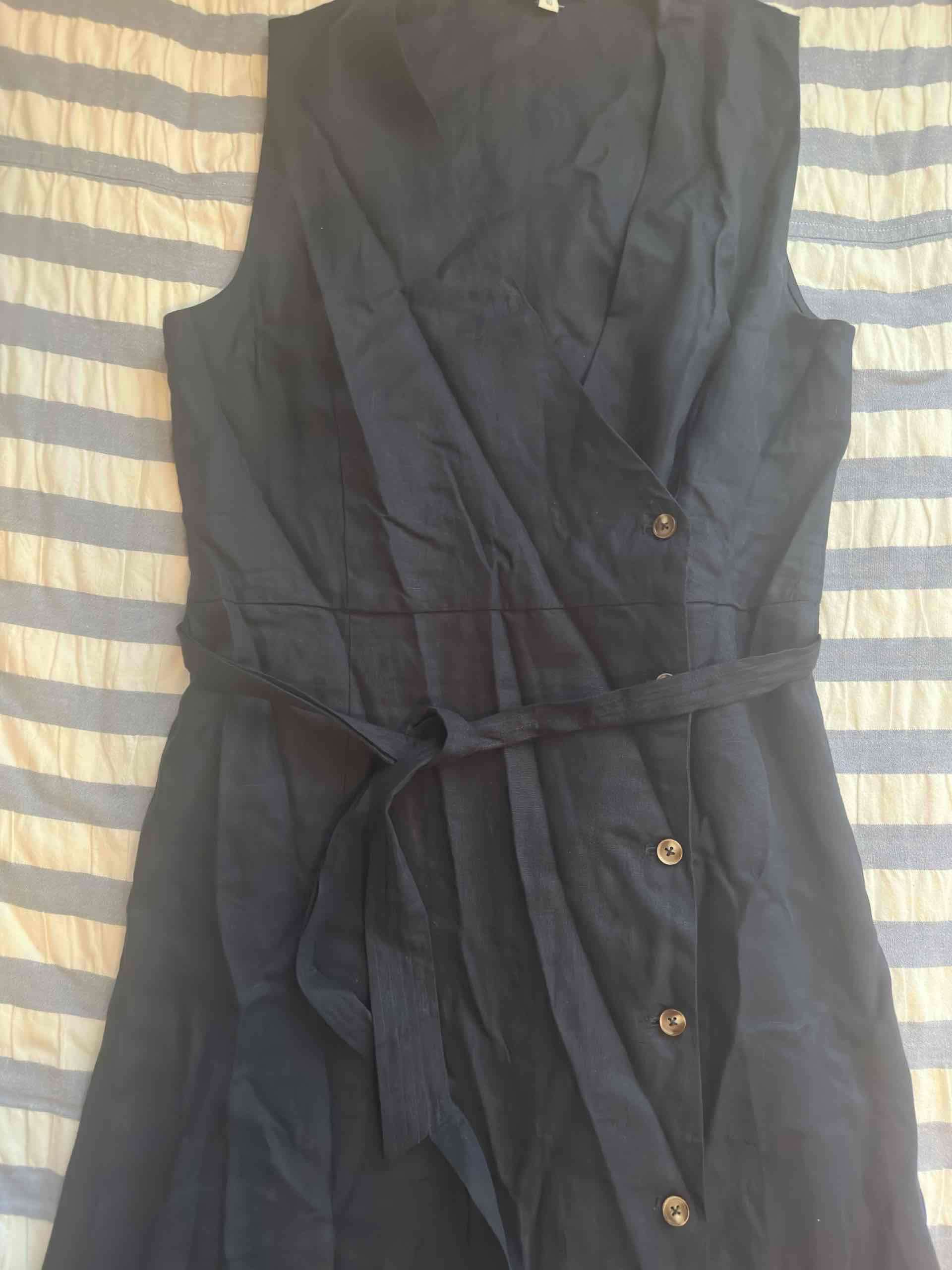 Vestido Lino azul sin mangas