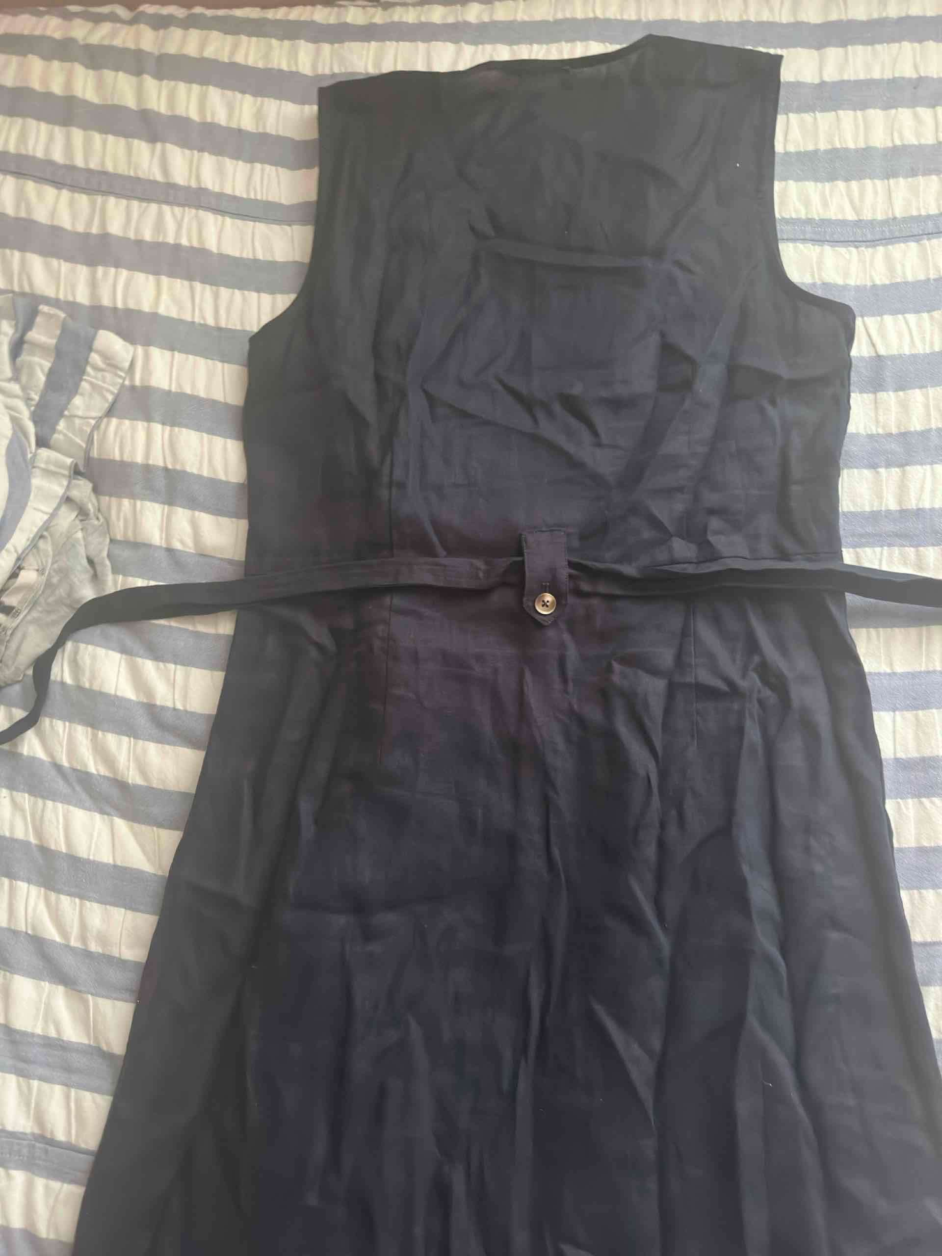 Vestido Lino azul sin mangas - miniatura 4