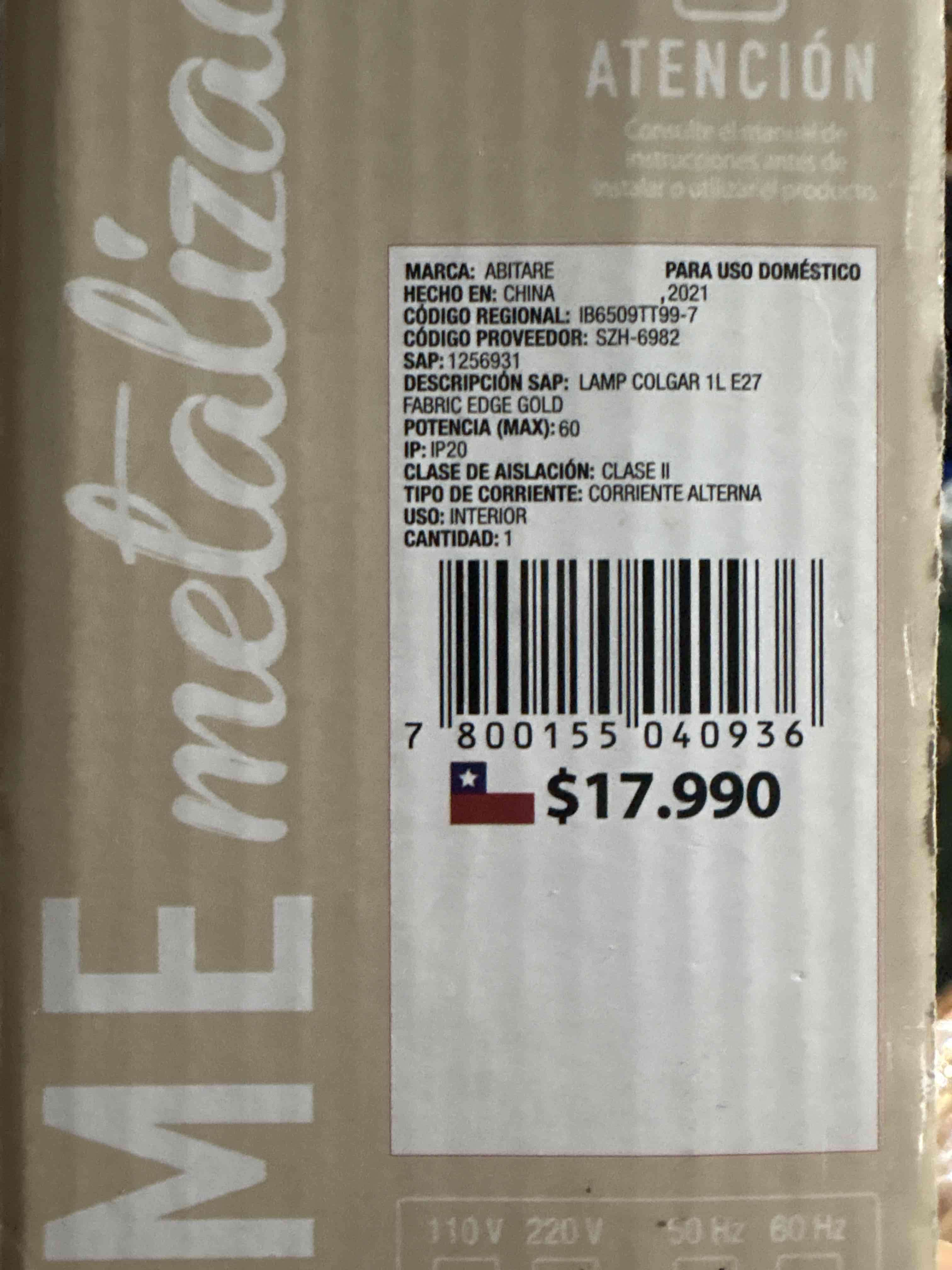 Lámpara de colgar Edge Gold - miniatura 3