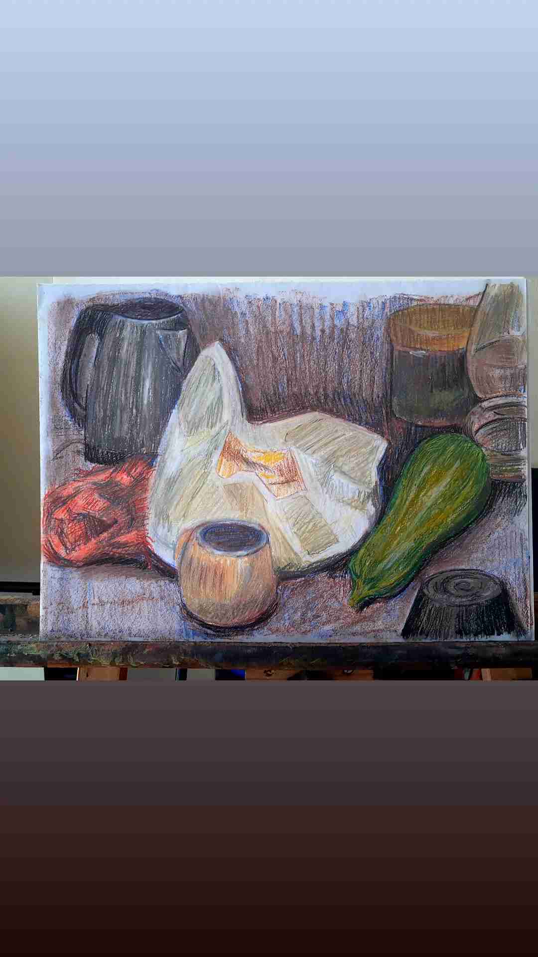 Cuadro bodegón en pastel