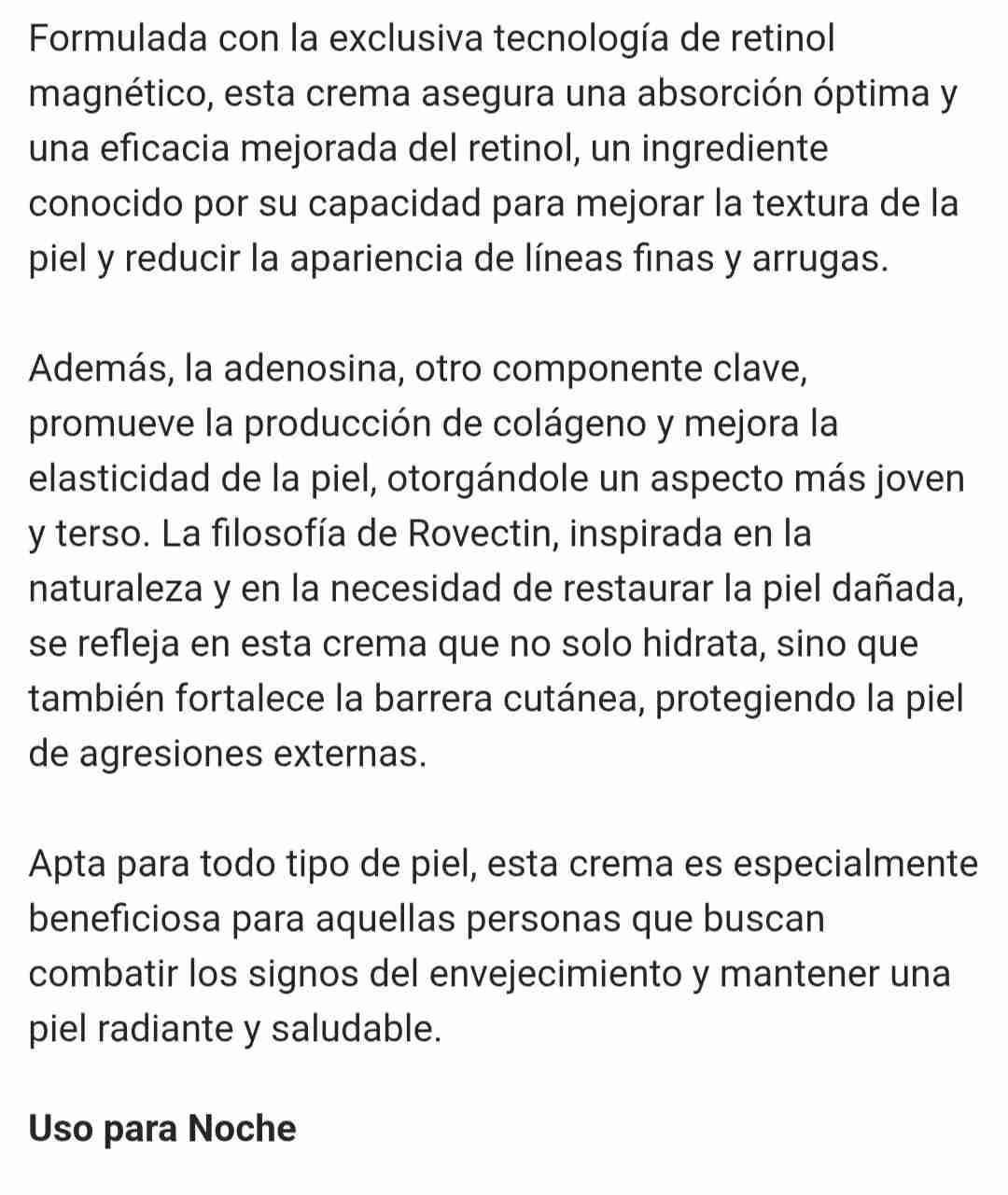 Crema facial con retinol magnético