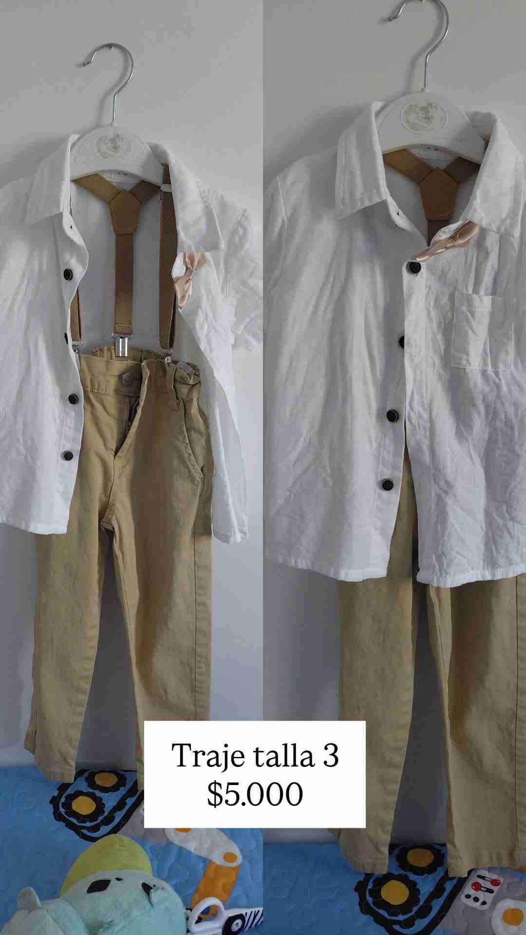 Conjunto infantil blanco y beige