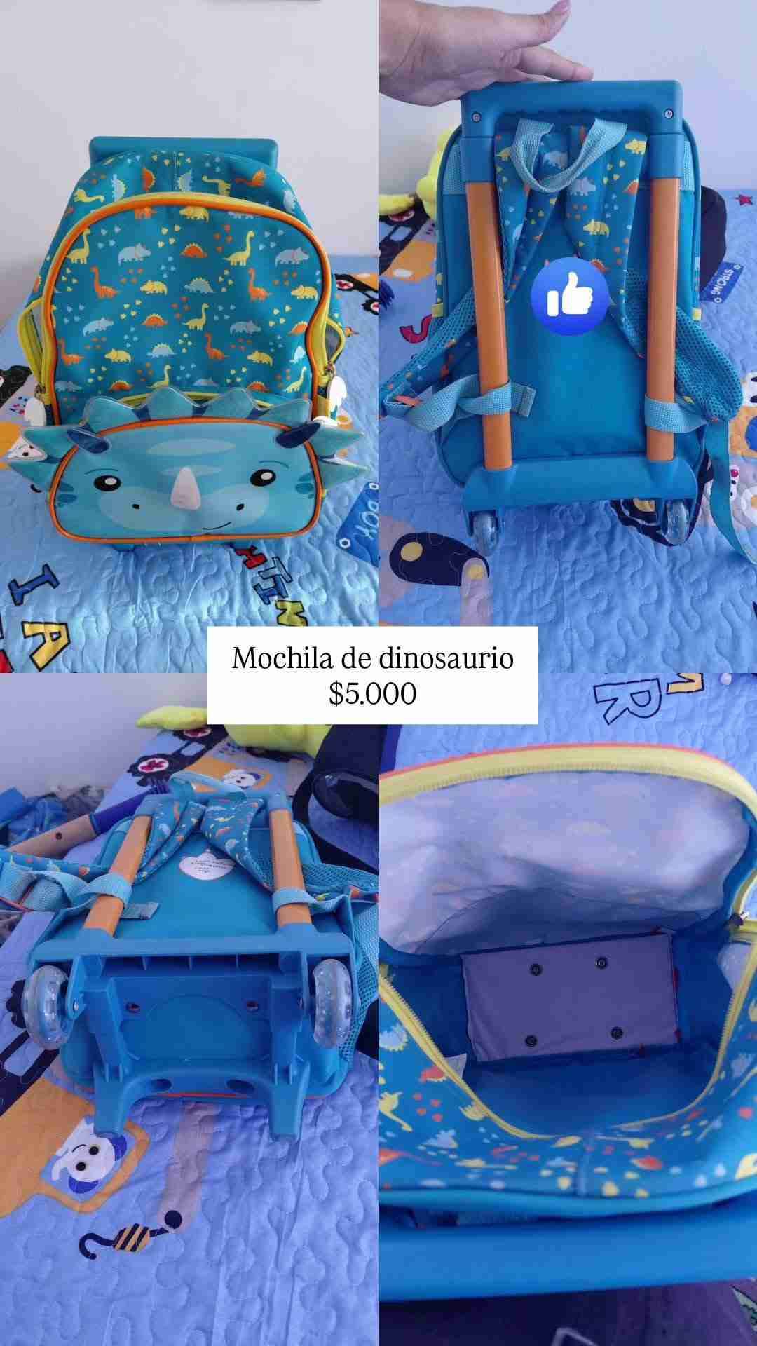 Mochila de dinosaurio azul