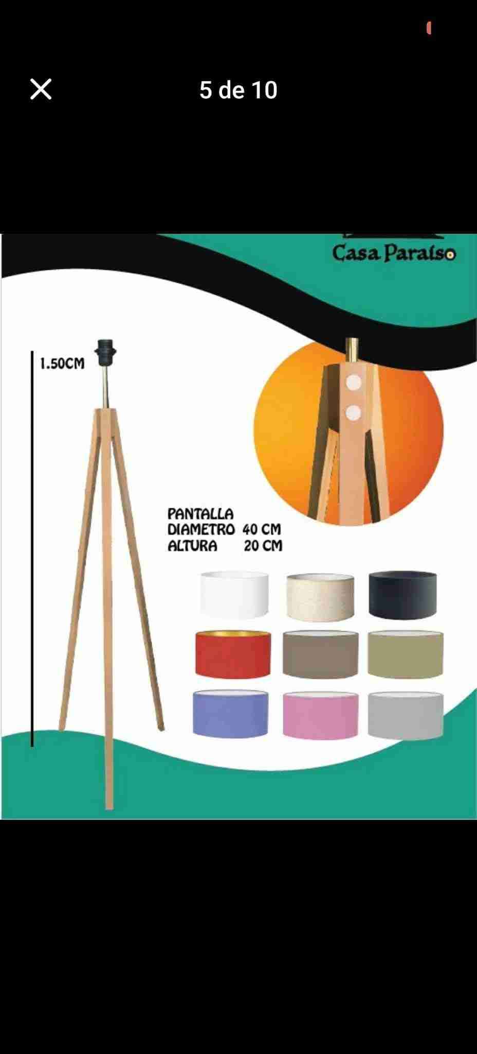 Lámpara de pie trípode - miniatura 5