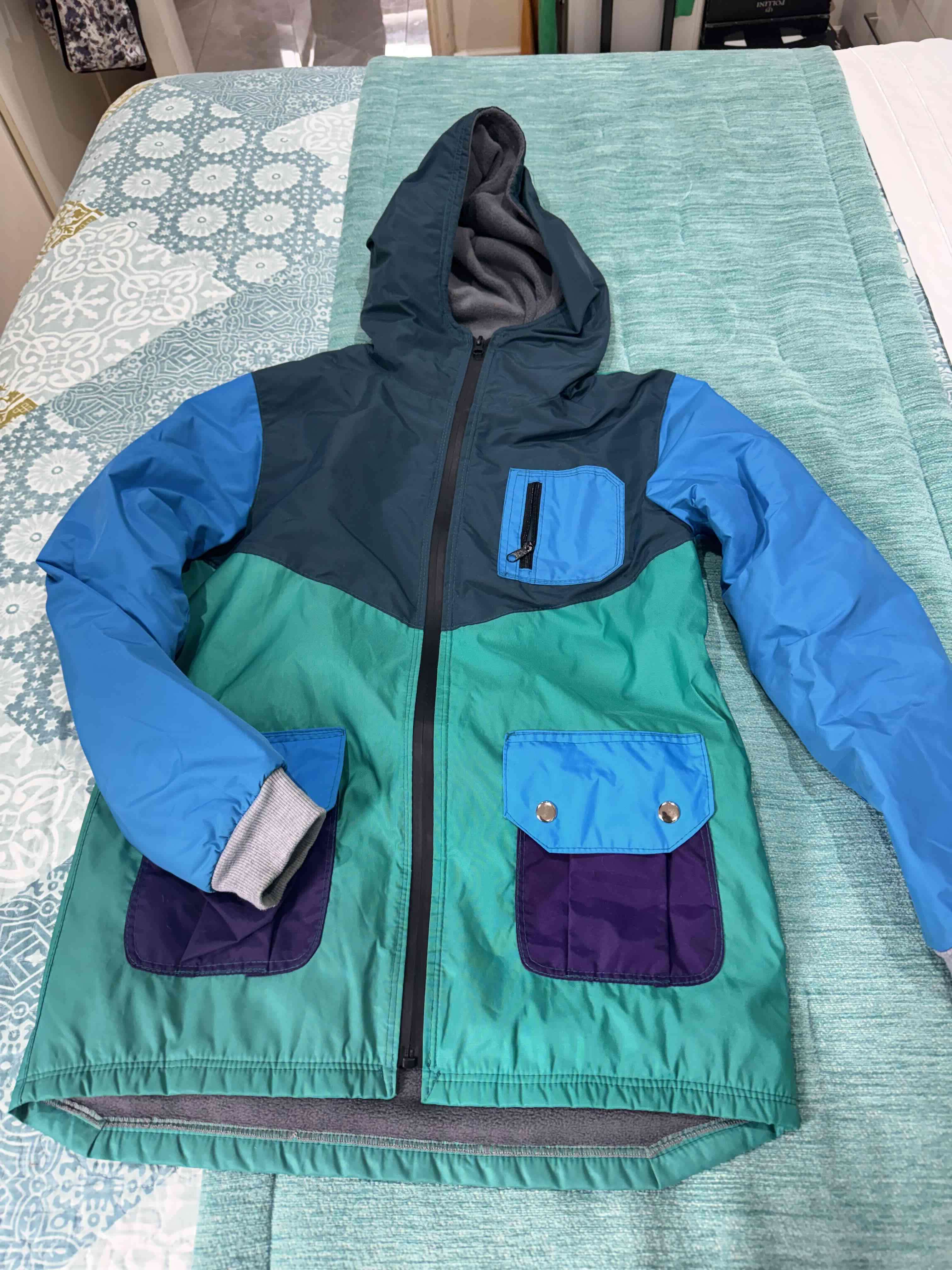 Parka infantil multicolor con capucha - miniatura 2