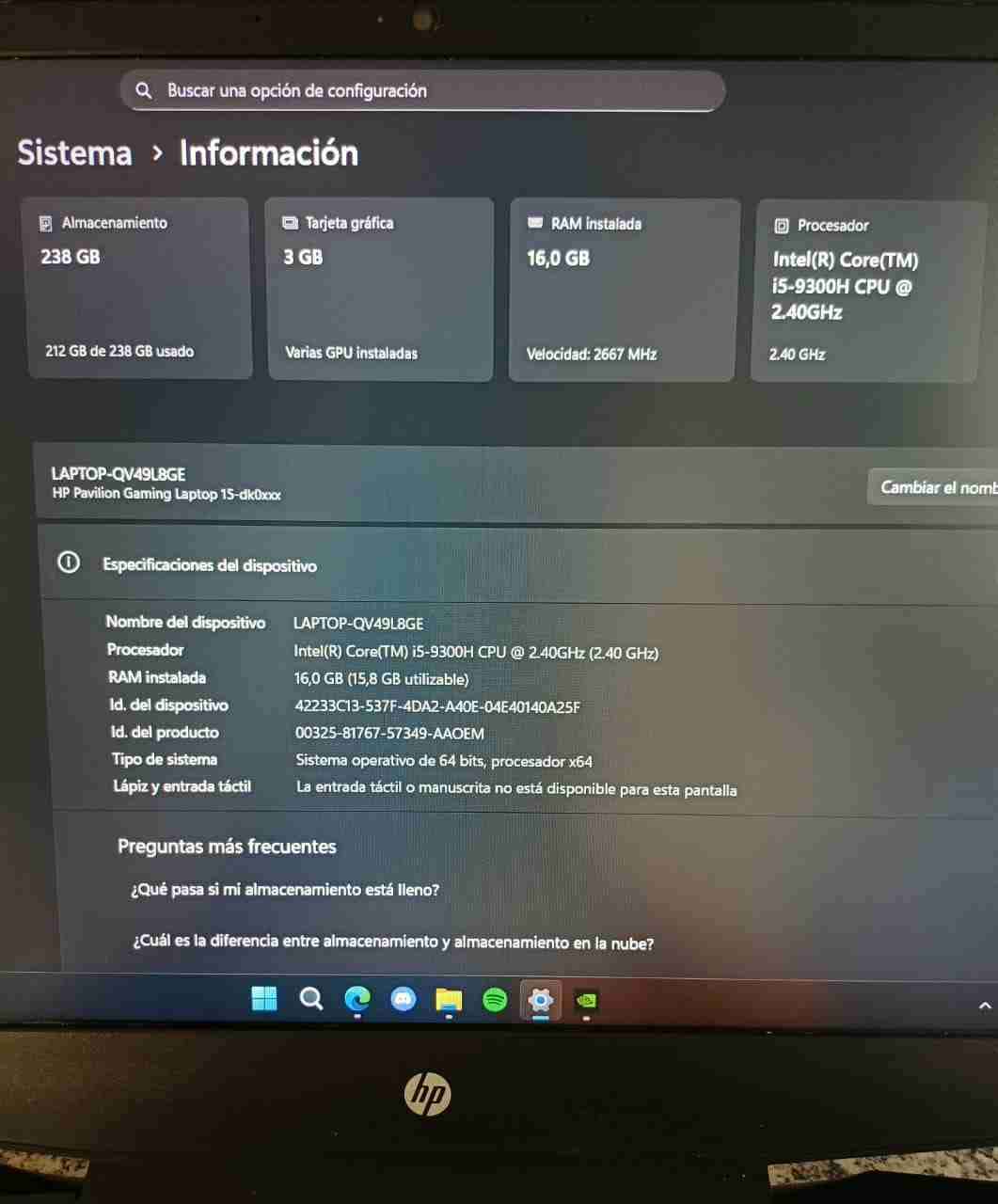 Notebook HP Pavilion gaming negro - miniatura 2