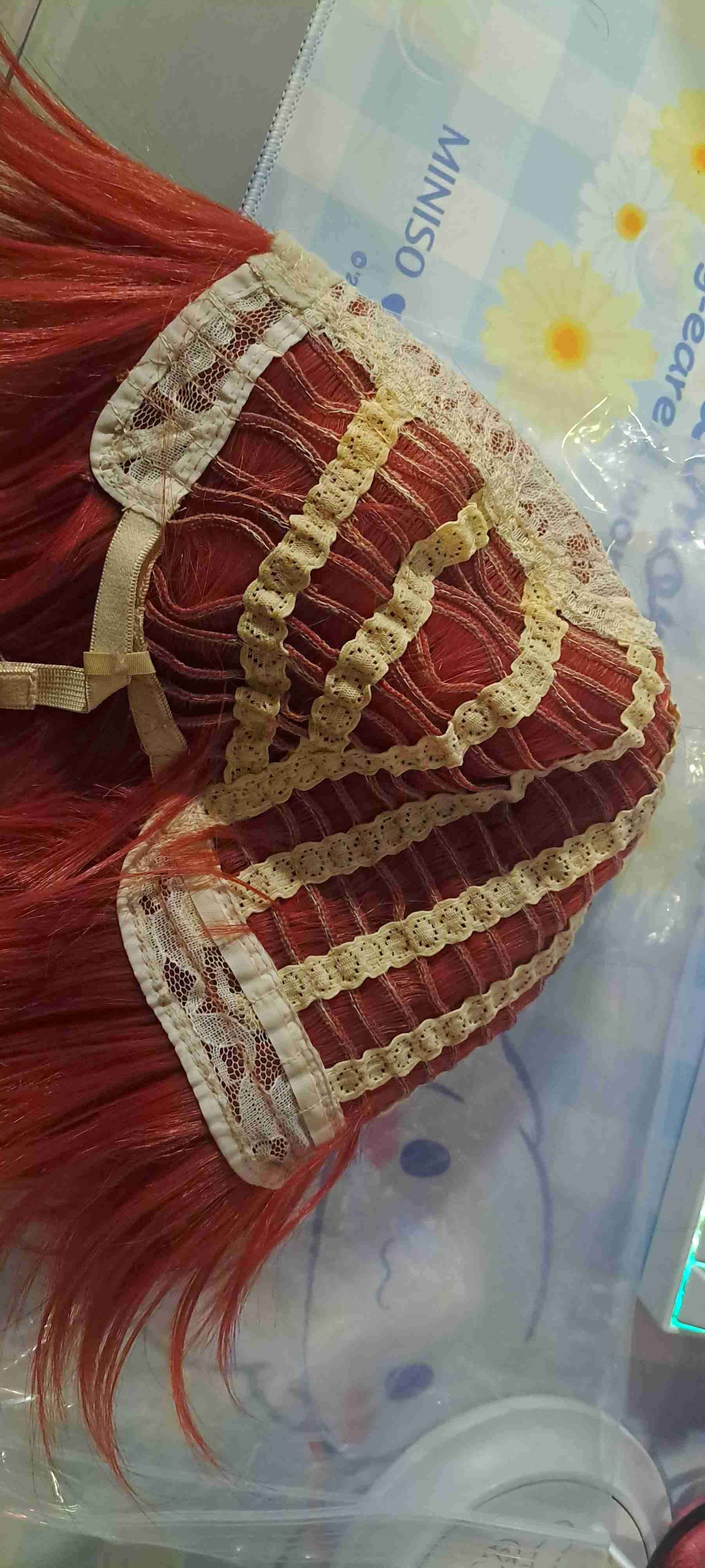 Peluca roja corta - miniatura 4