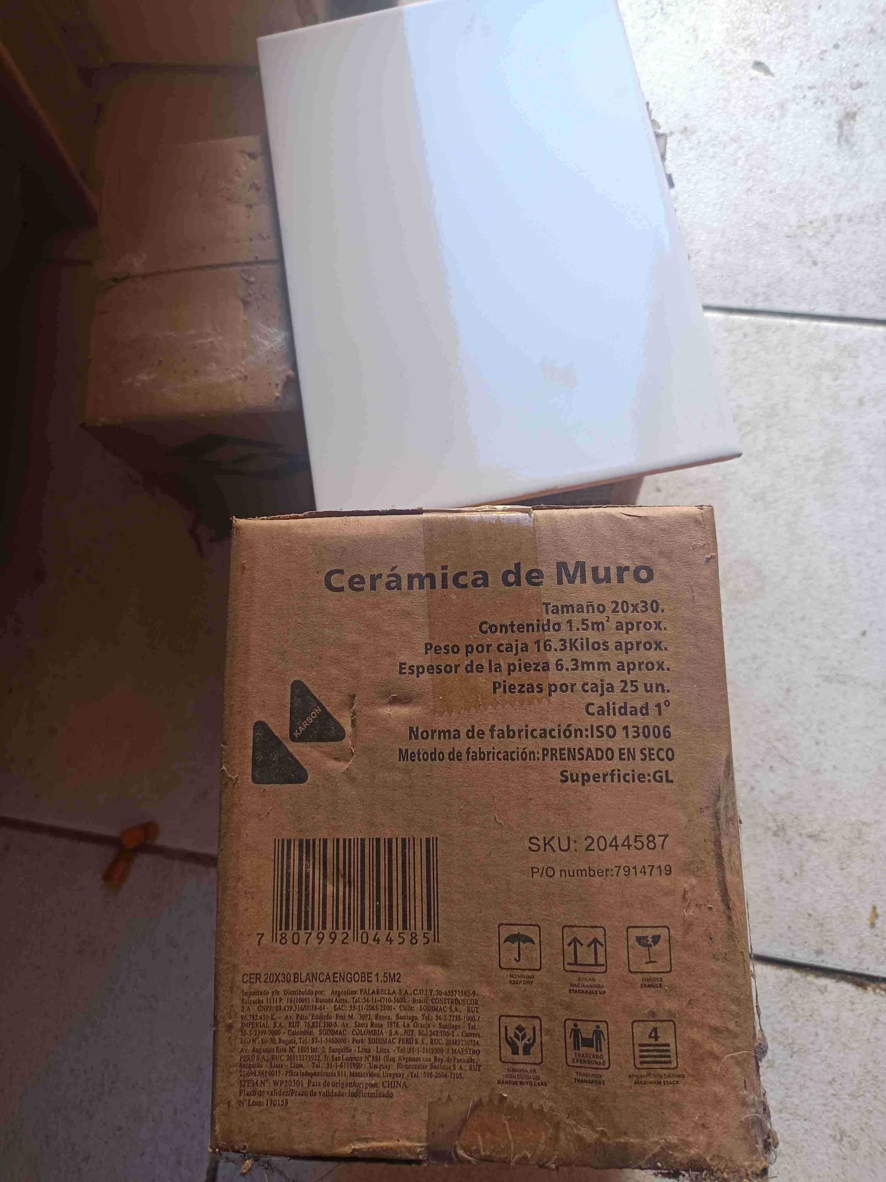 Cerámica de muro blanca 20x30