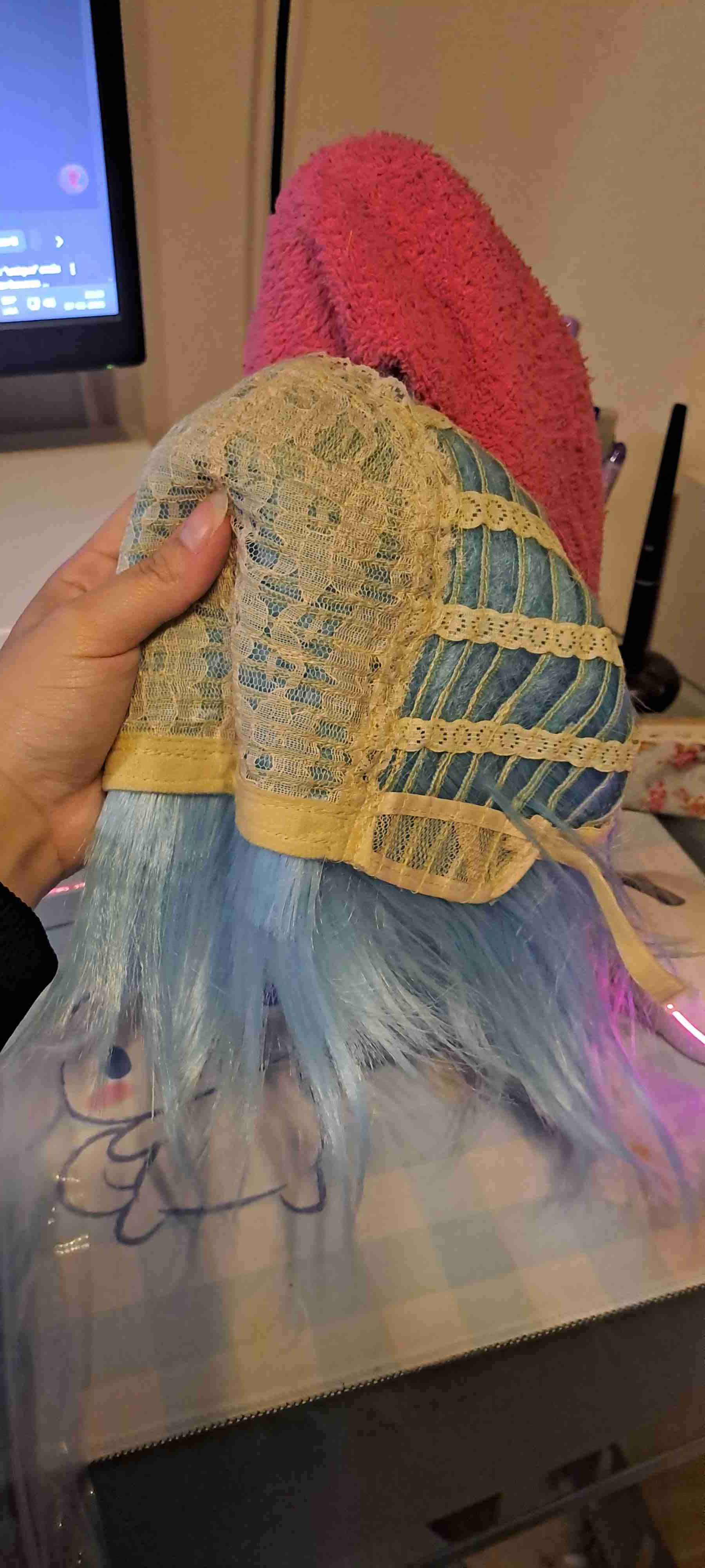 Peluca celeste corta - miniatura 4