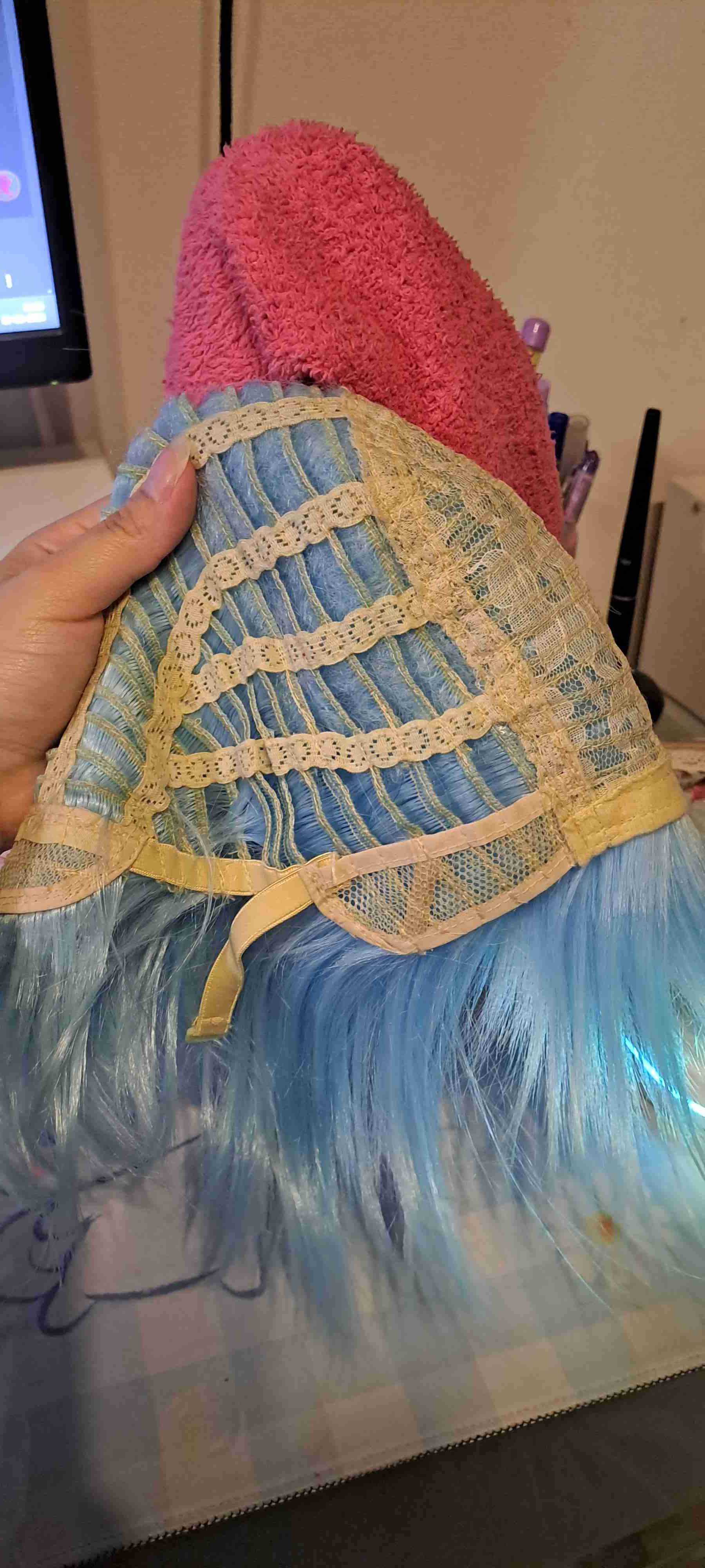 Peluca celeste corta - miniatura 5