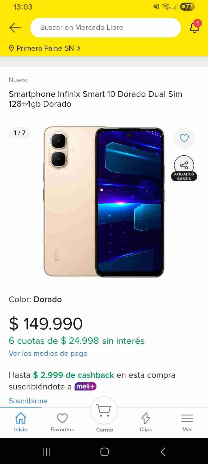Celular Infinix Smart 10 usado solo 2 días - miniatura 3